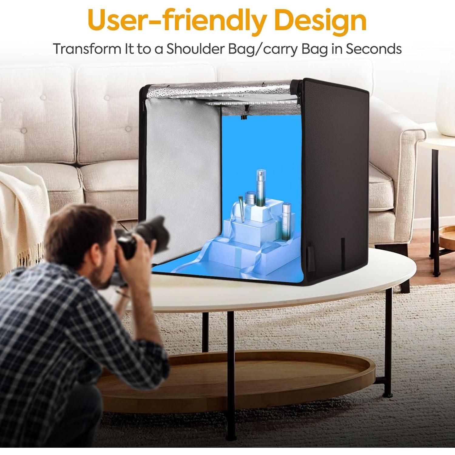 Caja de Estudio Fotográfico SEDGEWIN 61x61x61 cm con 198 LED