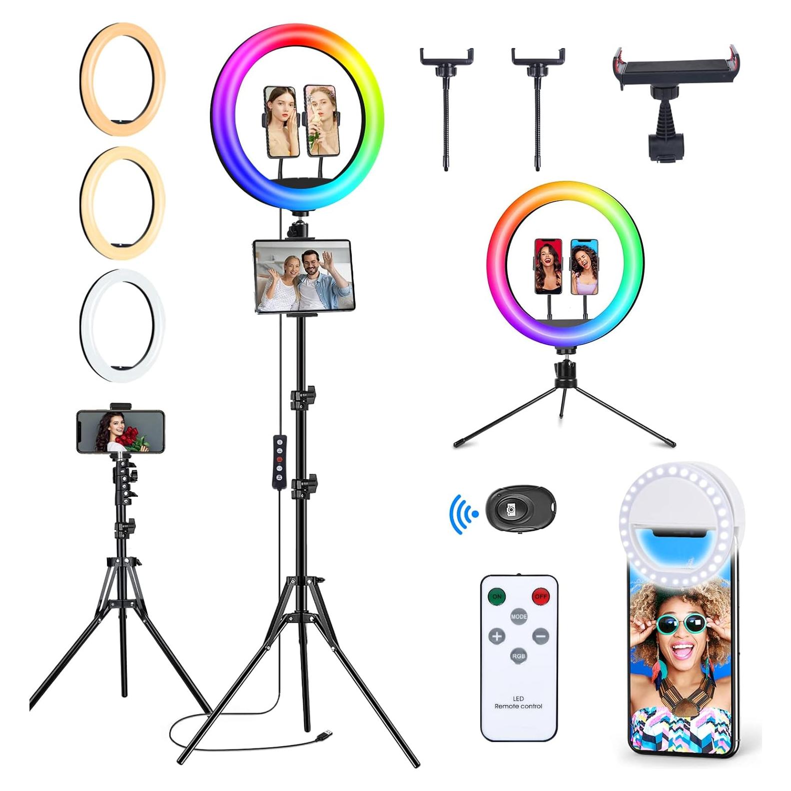 Anillo de Luz LED 33 cm Vlogging Vlogging RGB 50 Modos