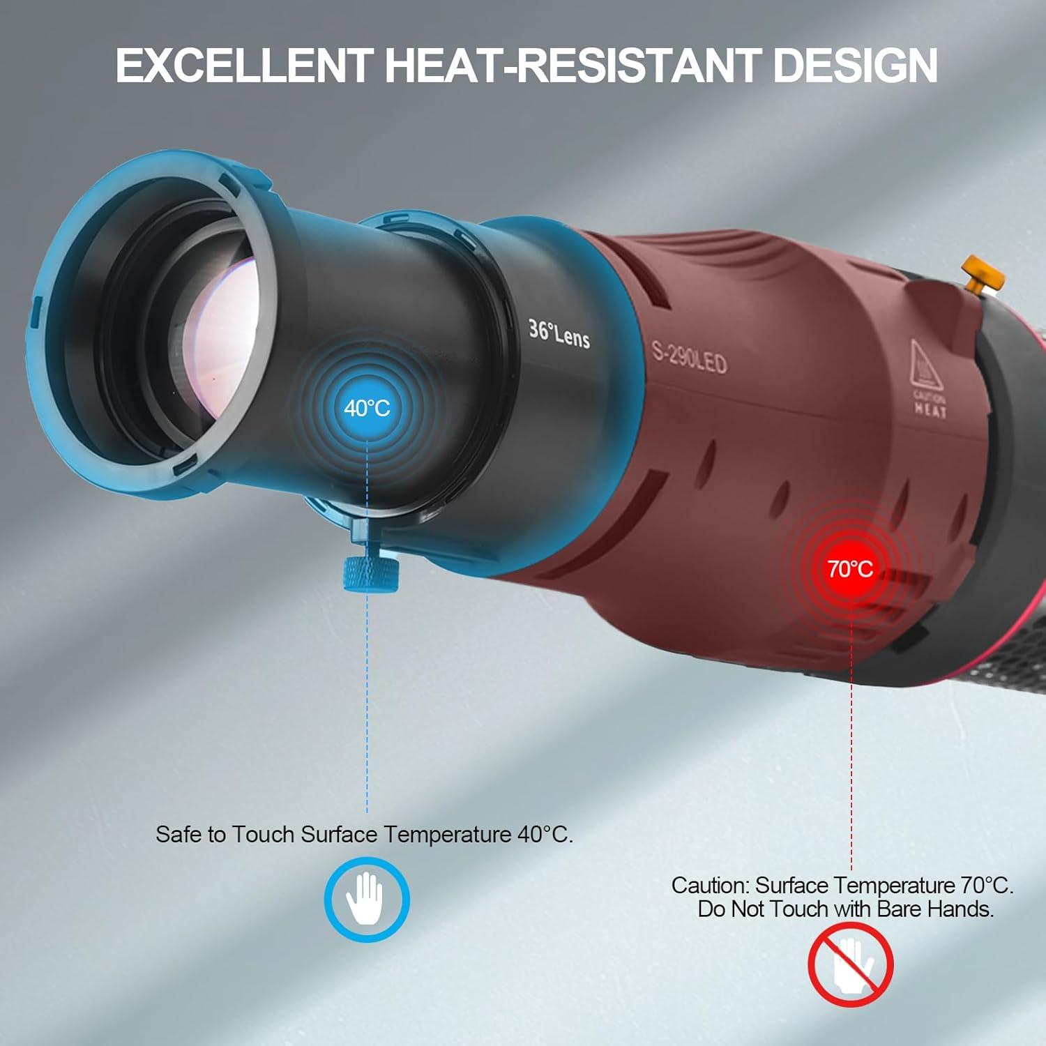 Snoot Óptico Wellmaking S-290LED para Luces LED Bowens