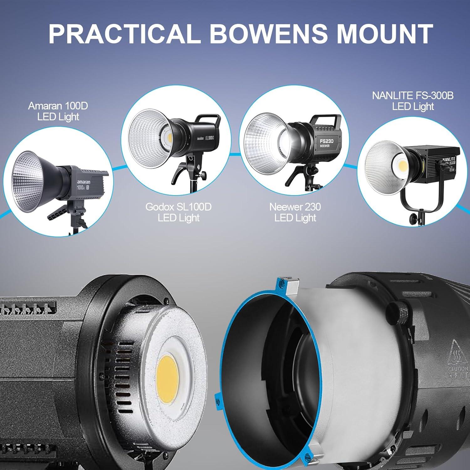 Snoot Óptico Wellmaking S-290LED para Luces LED Bowens
