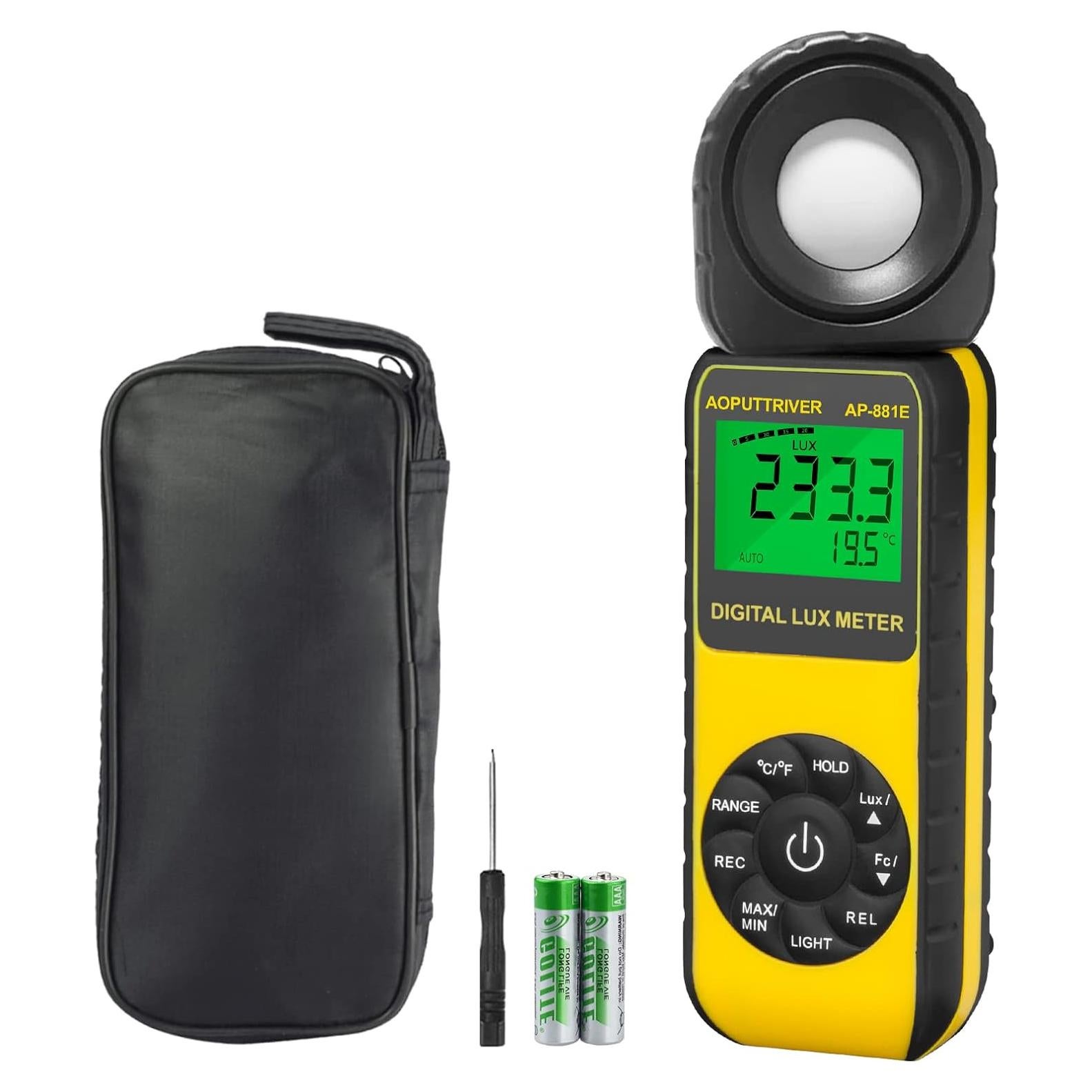 Medidor de Luz Digital AOPUTTRIVER AP-881E 0.01-300,000 Lux