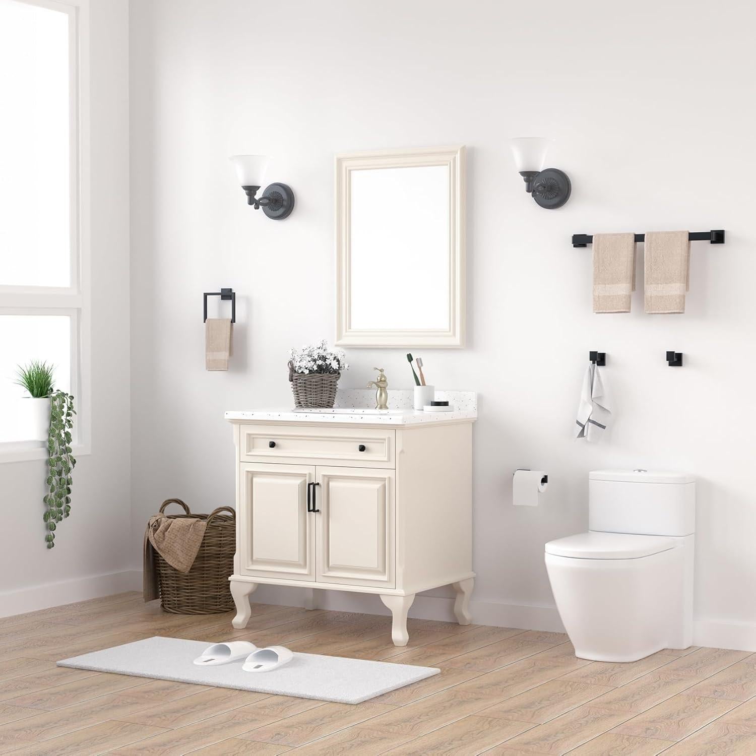Juego de Accesorios de Baño 10 Piezas PNWNNH Negro Mate