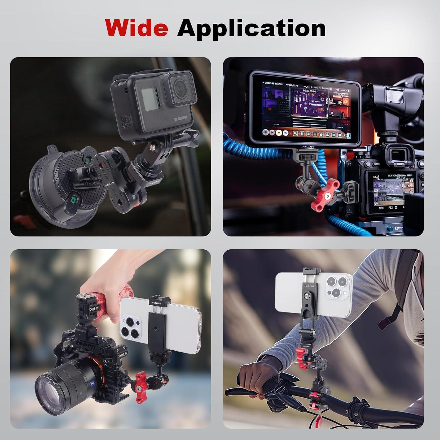 Adaptador de Cabeza Esférica 20mm Mechrig con Tornillo 1/4"