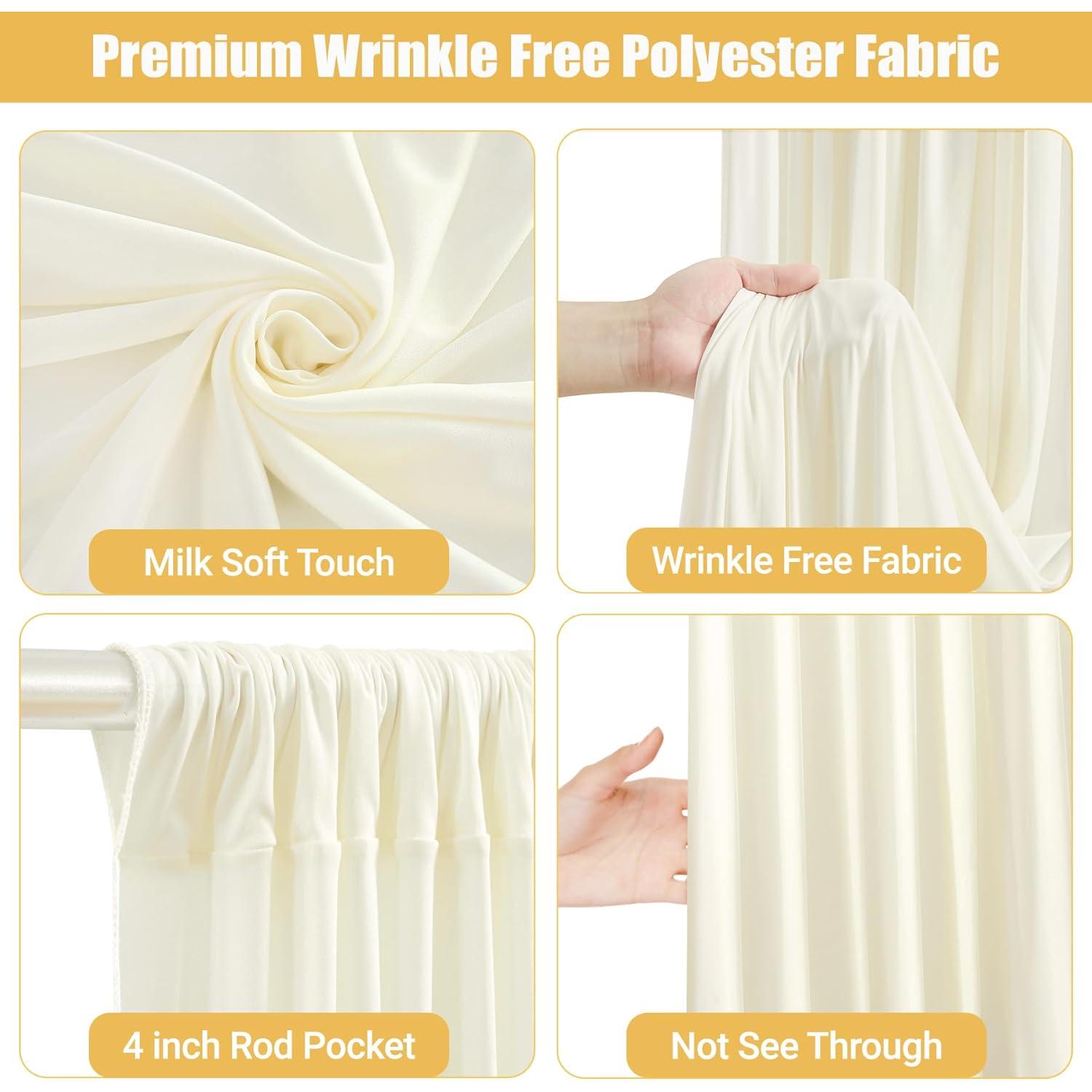 Cortinas de fondo marfil Wish Care 1.52x3.05m con luces LED