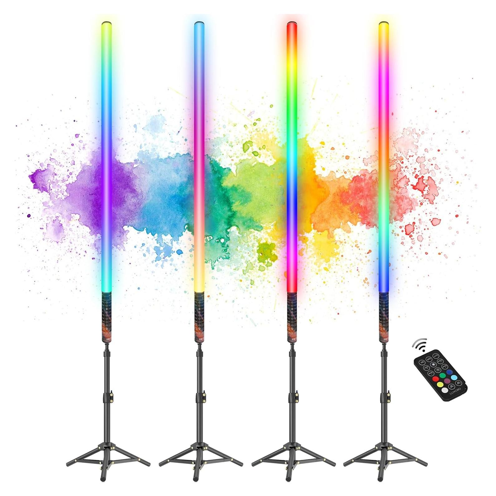 Barra de Luz LED RGB Luxceo 4Pack con Control Remoto 0.86m