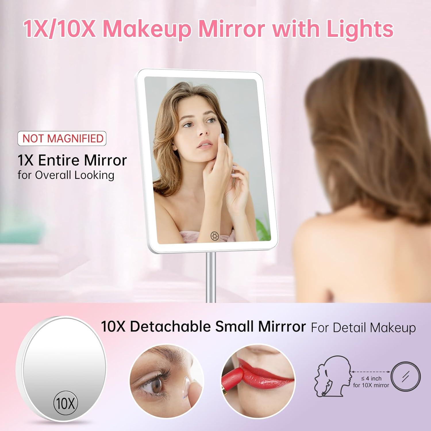 Espejo de Maquillaje COSMIRROR 2000mAh 10X Iluminado 360°