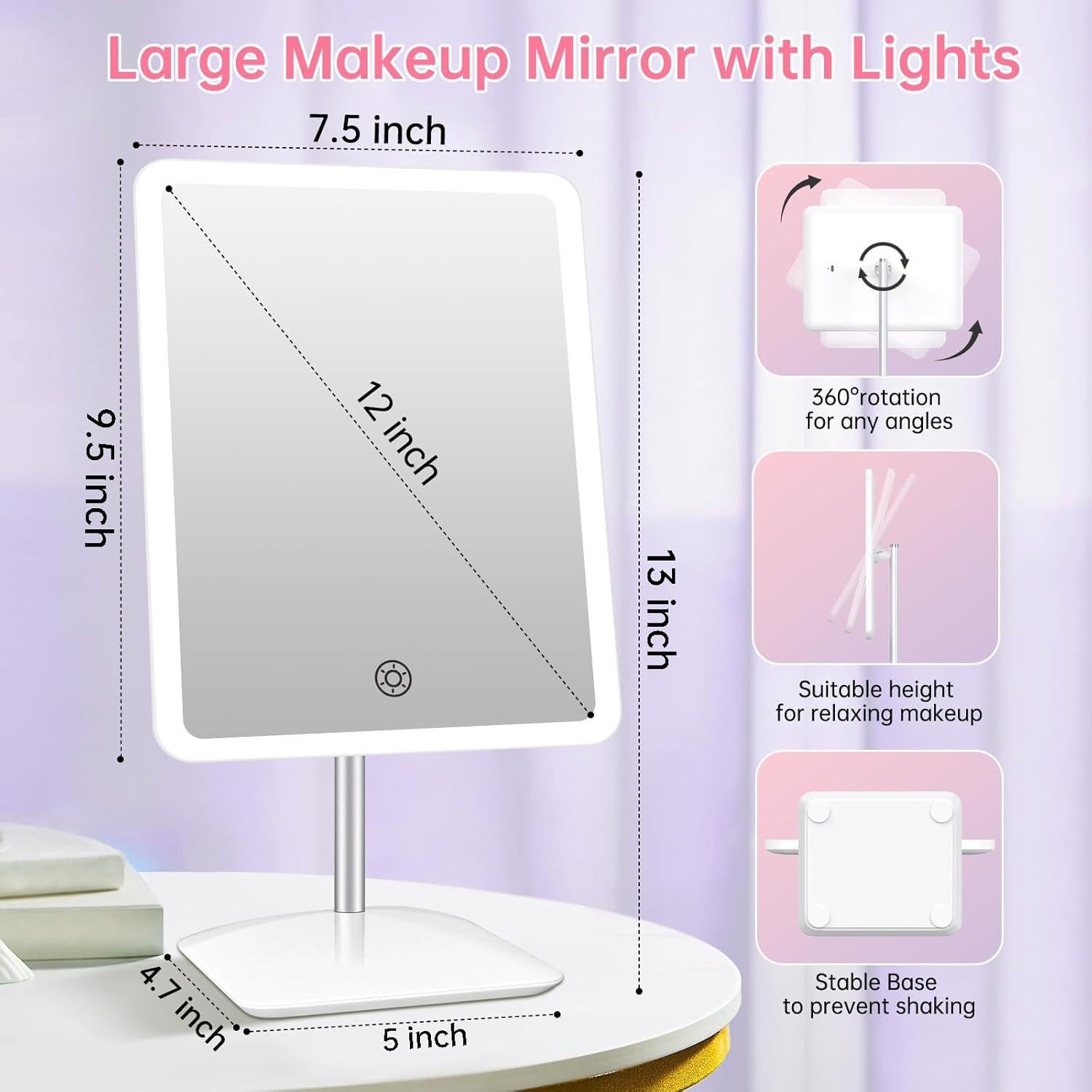 Espejo de Maquillaje COSMIRROR 2000mAh 10X Iluminado 360°