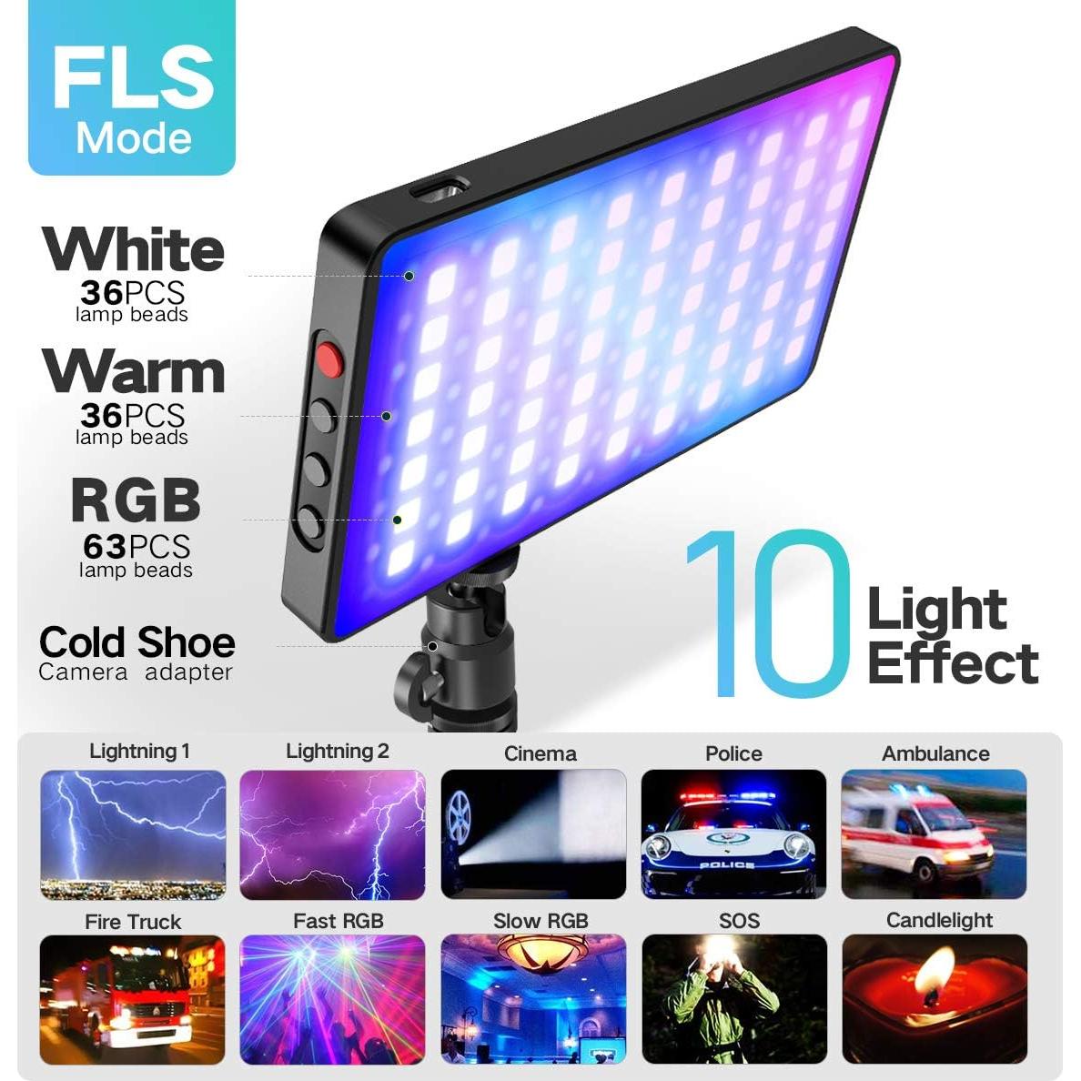 Luz de Cámara RGB Pixel MD25 con Batería 4000mAh y 10 Efectos