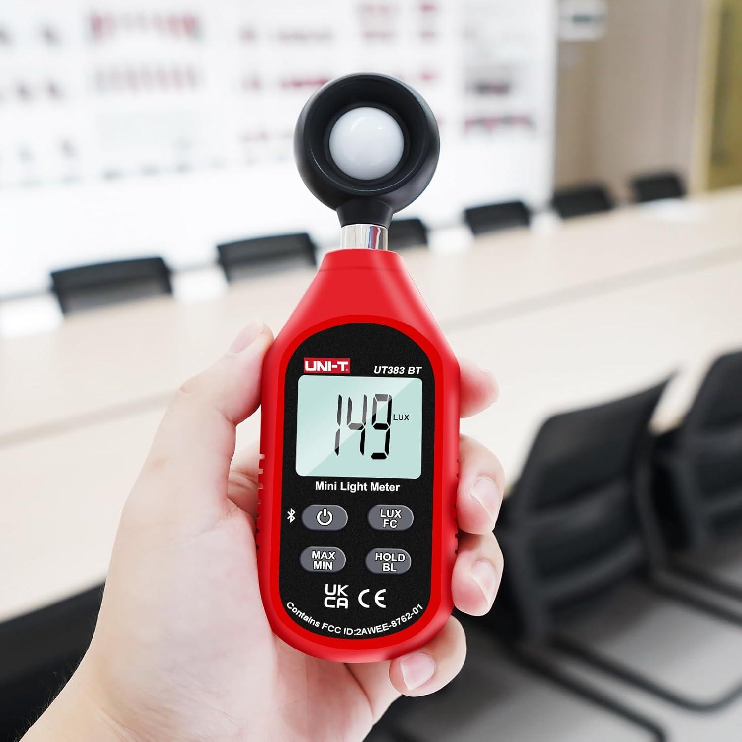 Medidor de Luz Digital UNI-T UT383BT 0-199900 Lux Bluetooth