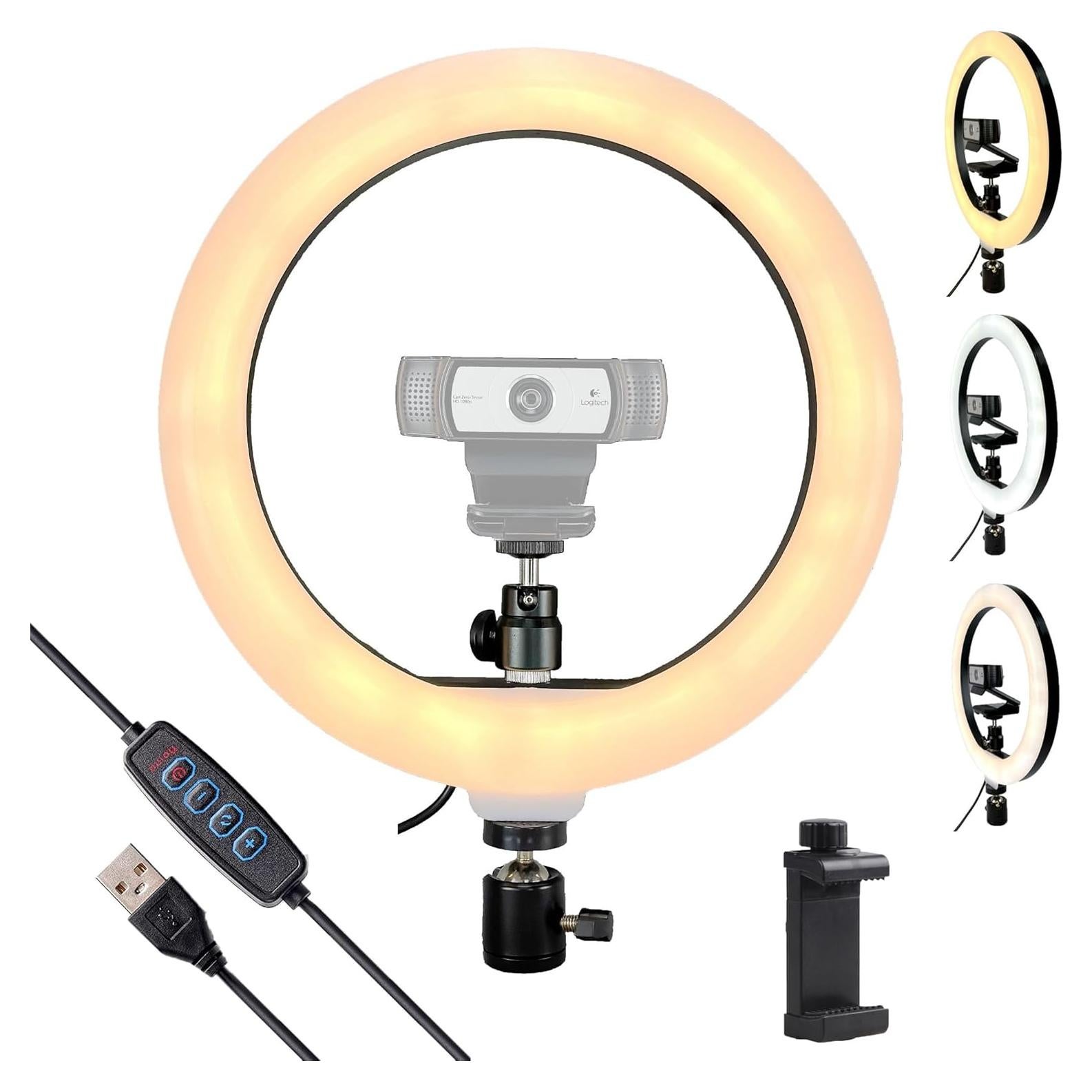 Luz de Anillo LED 10" AceTaken con Soporte para Teléfono