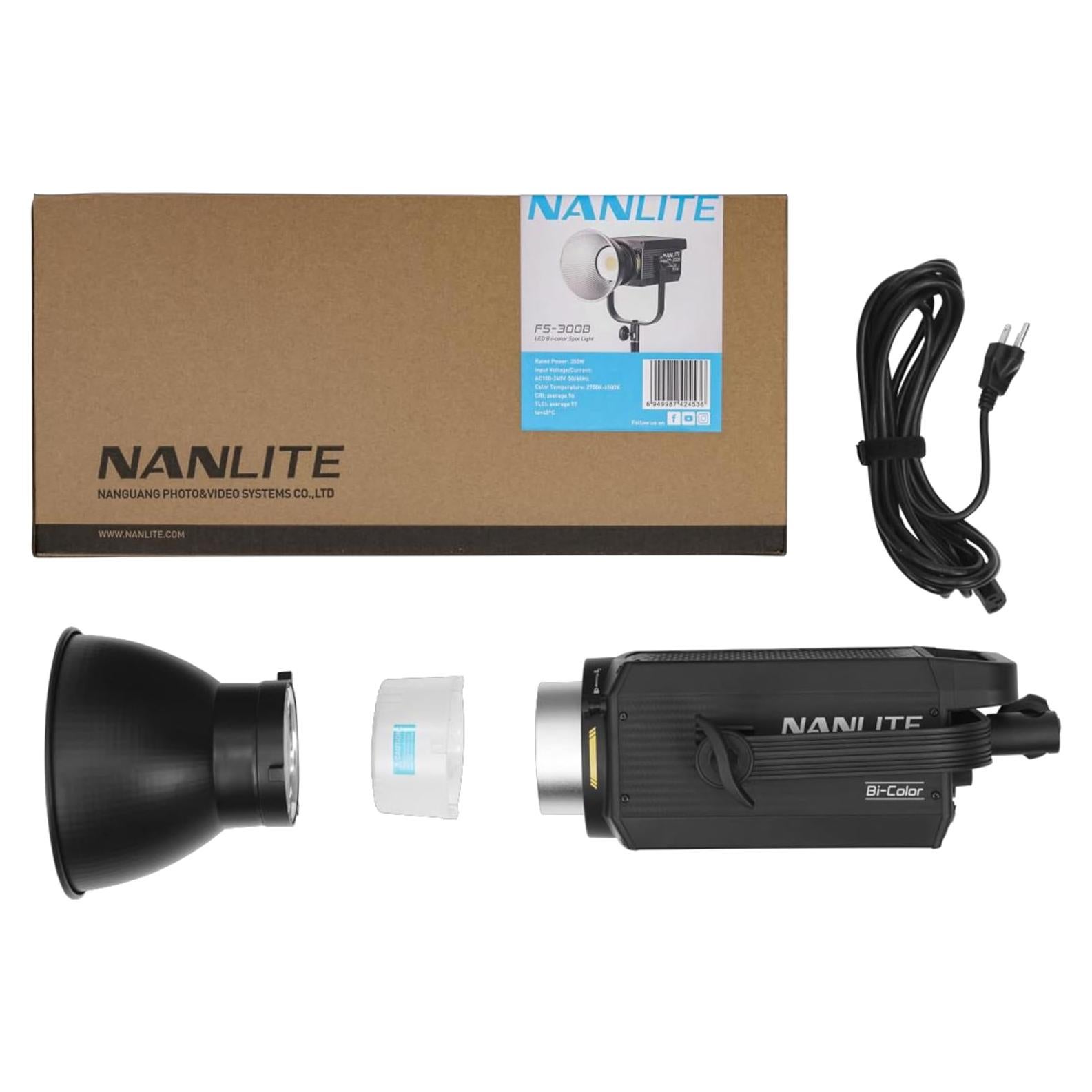 Nanlite FS-300B Bi-Color LED Photo and Light, 350W 2700K-6500K Bluetooth App Control 2.4G Control 12 Built-in Effects
