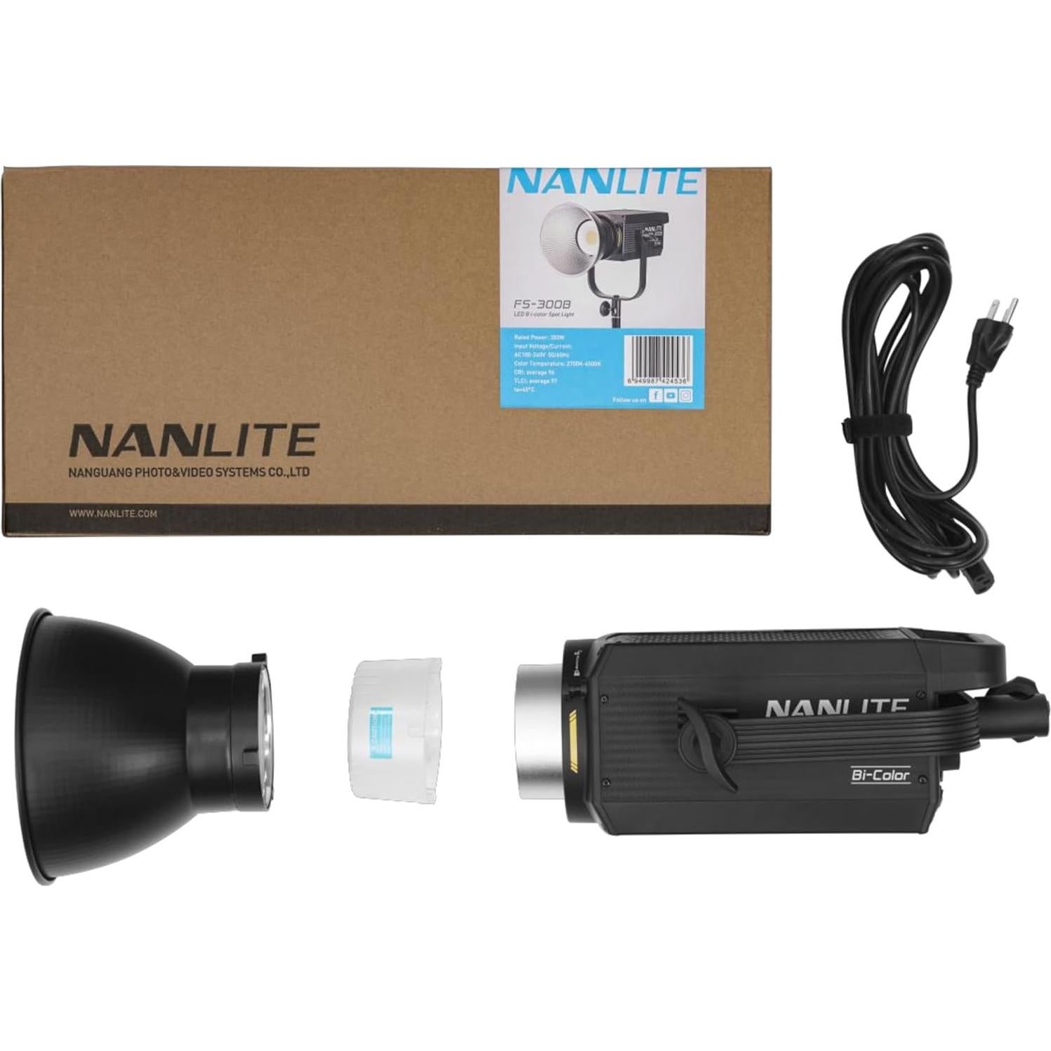 Nanlite FS-300B Bi-Color LED Photo and Light, 350W 2700K-6500K Bluetooth App Control 2.4G Control 12 Built-in Effects