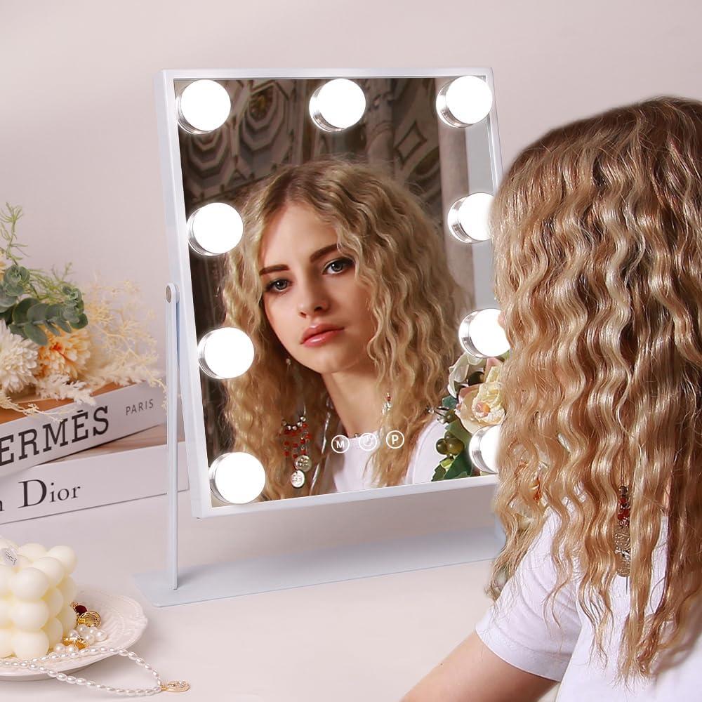 Espejo de Tocador Iluminado COOLJEEN 30.5x25.4cm 10X Aumento