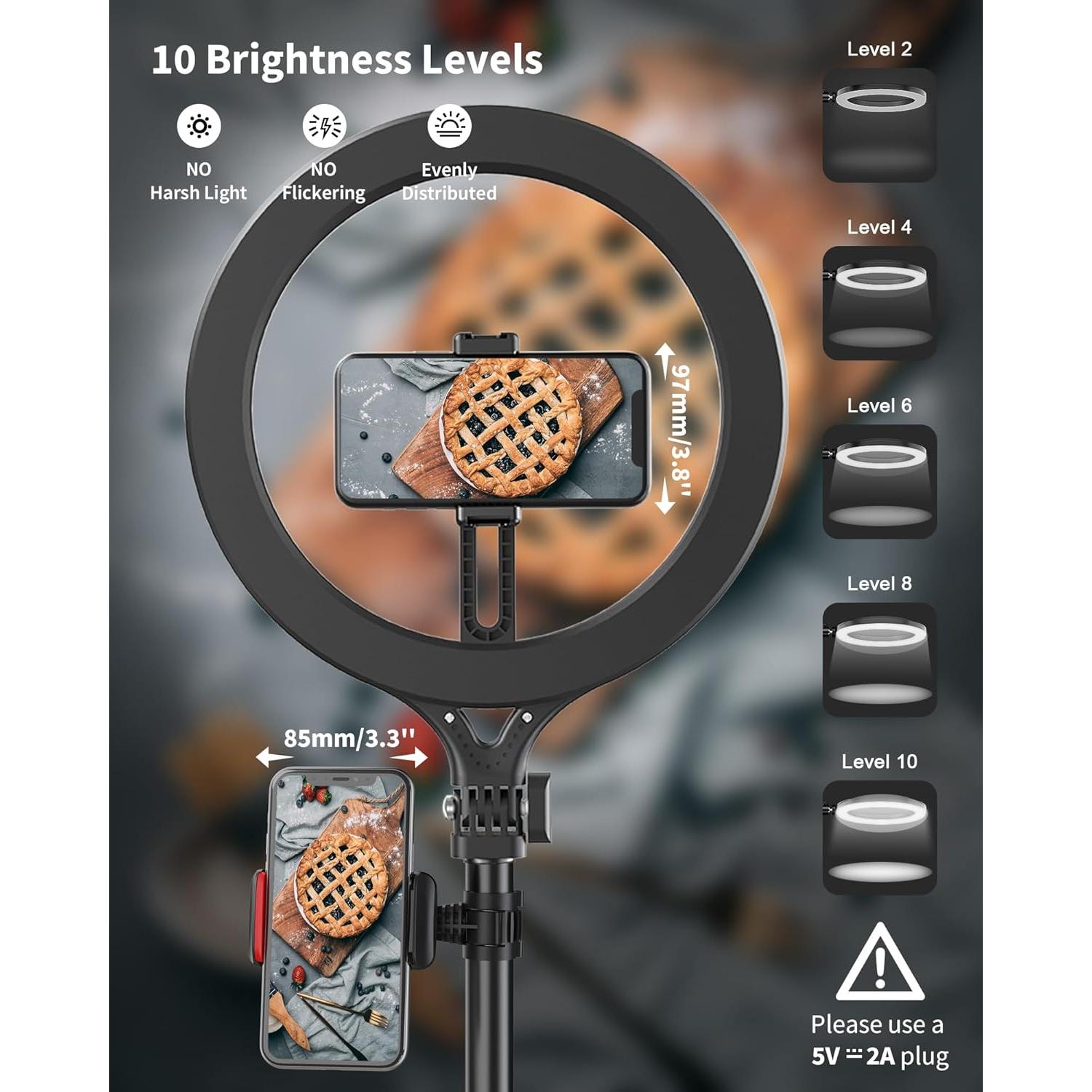 Anillo de Luz LED 10" LUOLED con Soporte para Teléfono