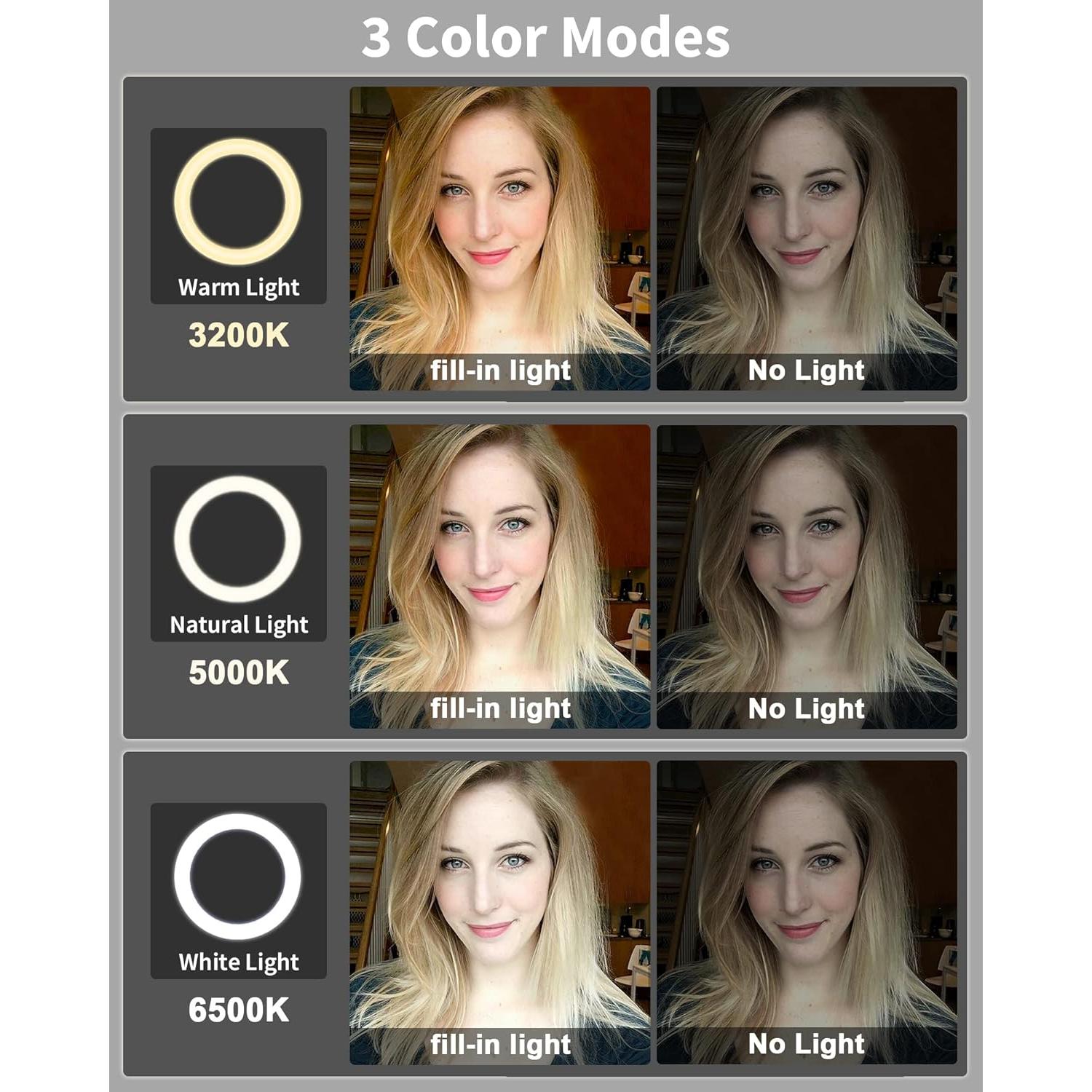 Anillo de Luz LED 10" LUOLED con Soporte para Teléfono