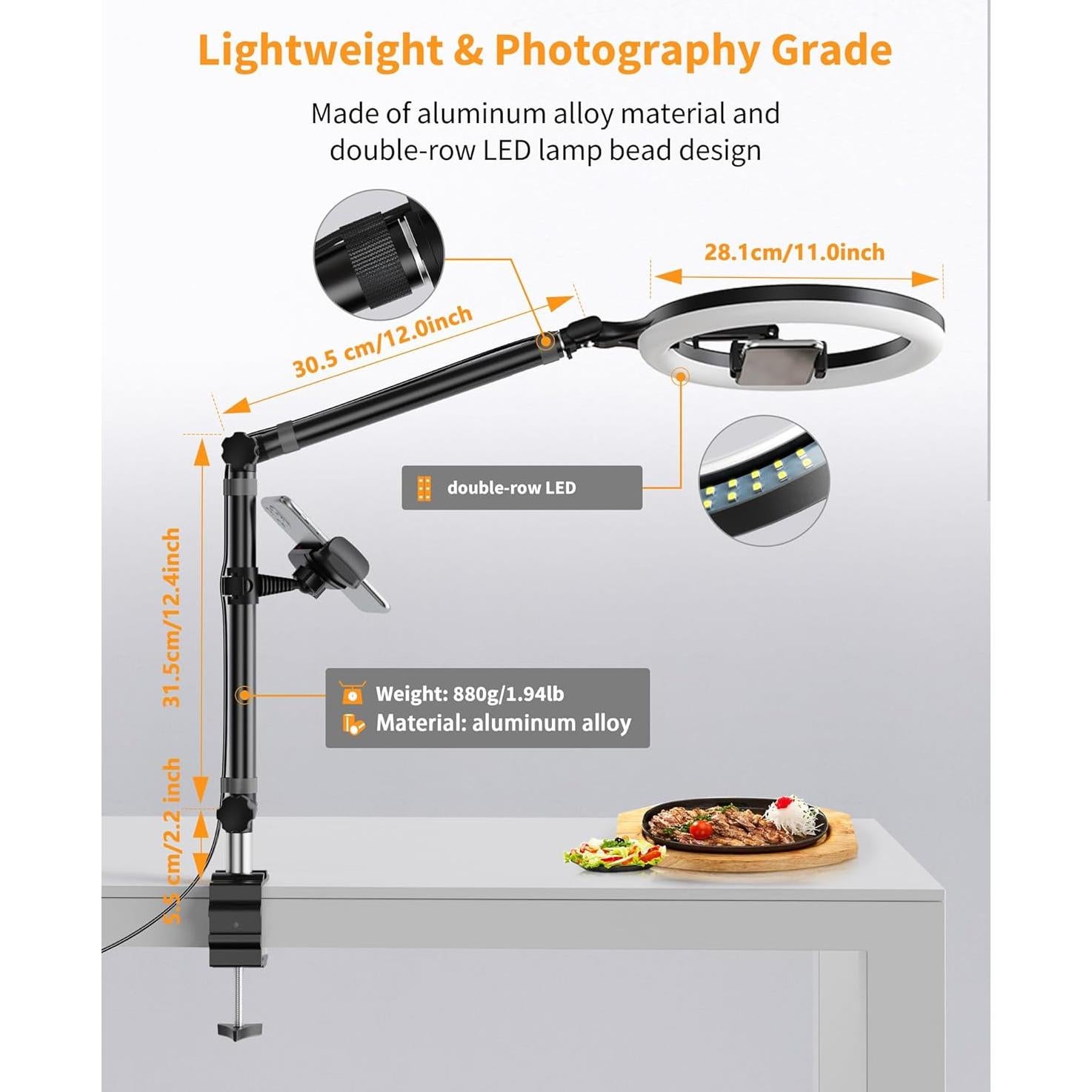 Anillo de Luz LED 10" LUOLED con Soporte para Teléfono