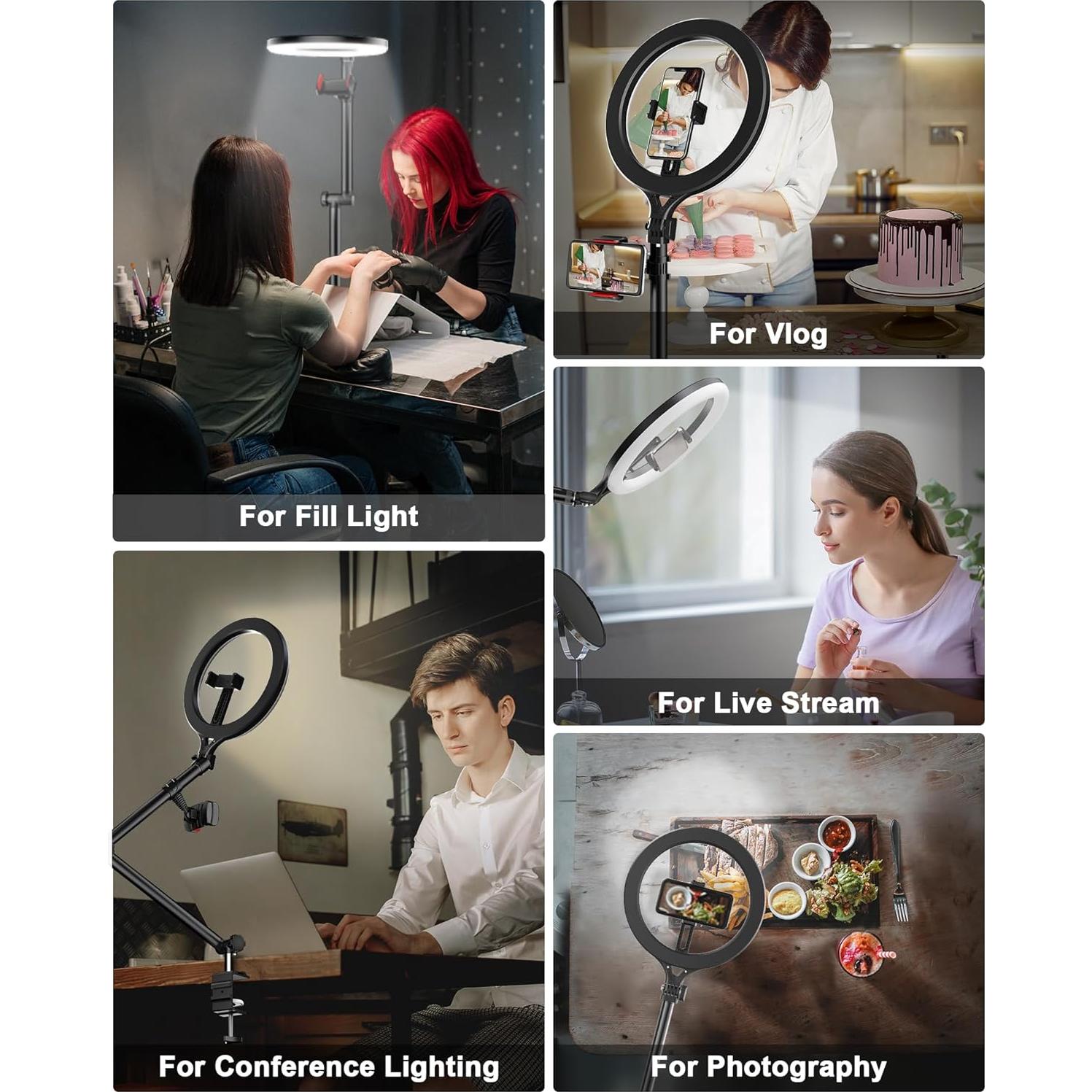 Anillo de Luz LED 10" LUOLED con Soporte para Teléfono