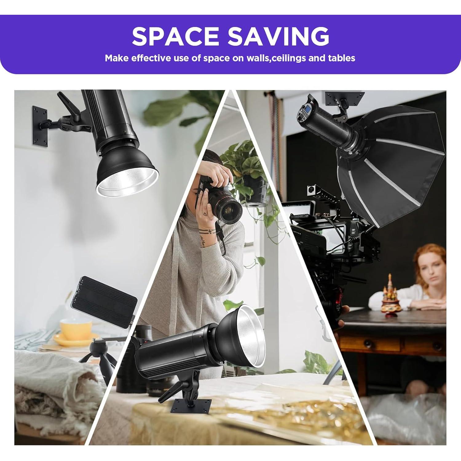 Placa de Montaje en Pared Hahawalker 15 cm para Accesorios de Estudio