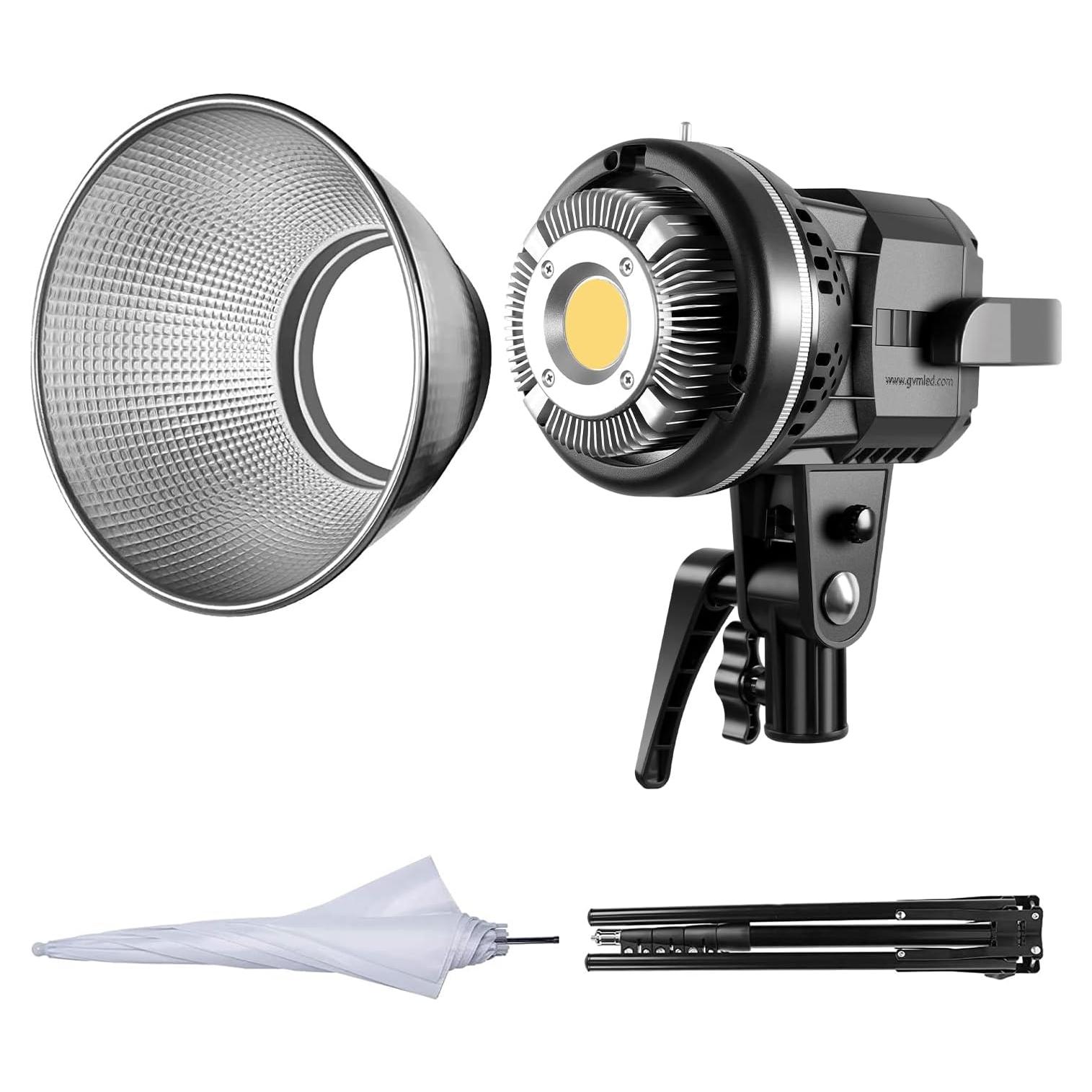 Luz LED de Video GVM 80W CRI97+ 5600K con Kit de Montaje