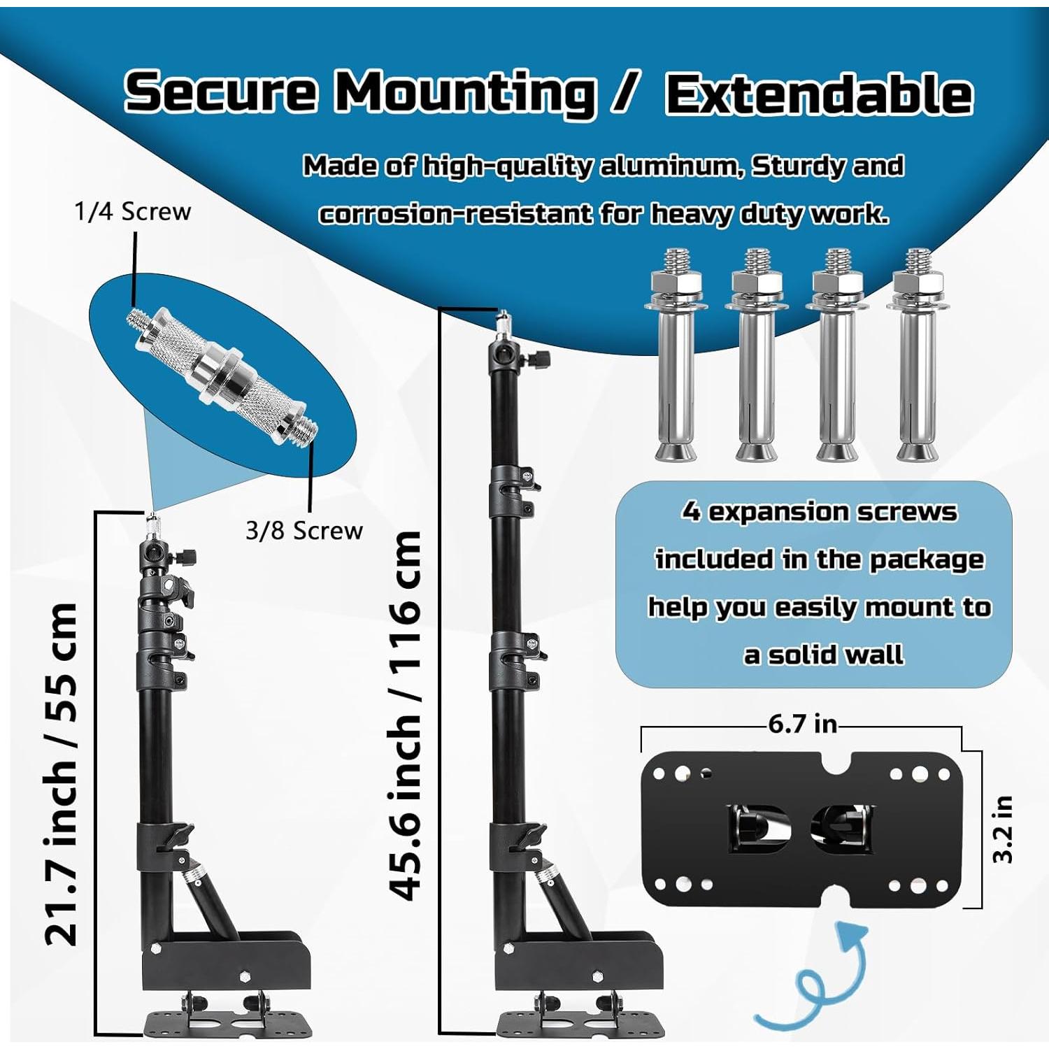 Brazo de Soporte Triangular para Pared Babsbire 55-100 cm