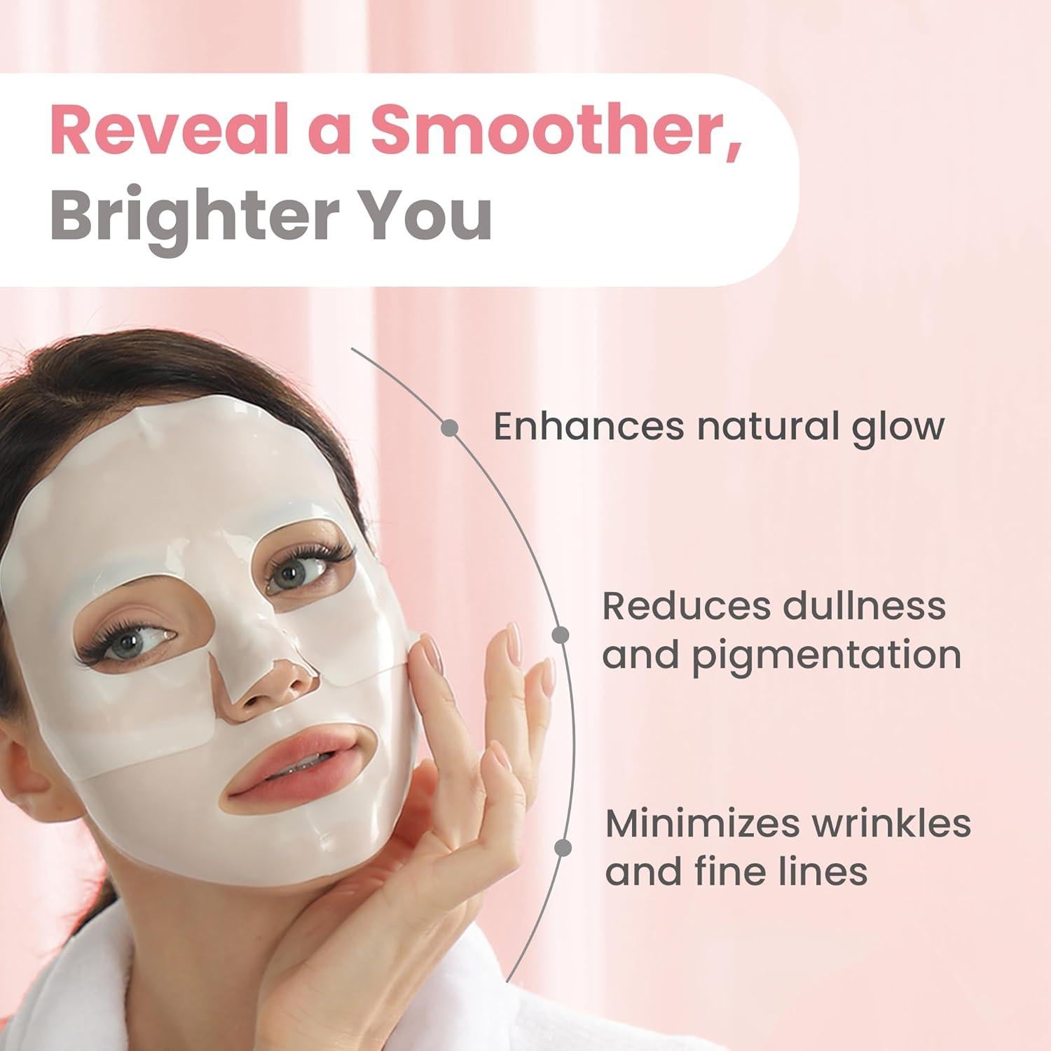 Máscara Facial de Colágeno AllSett Health Hidratante 4 Pzas