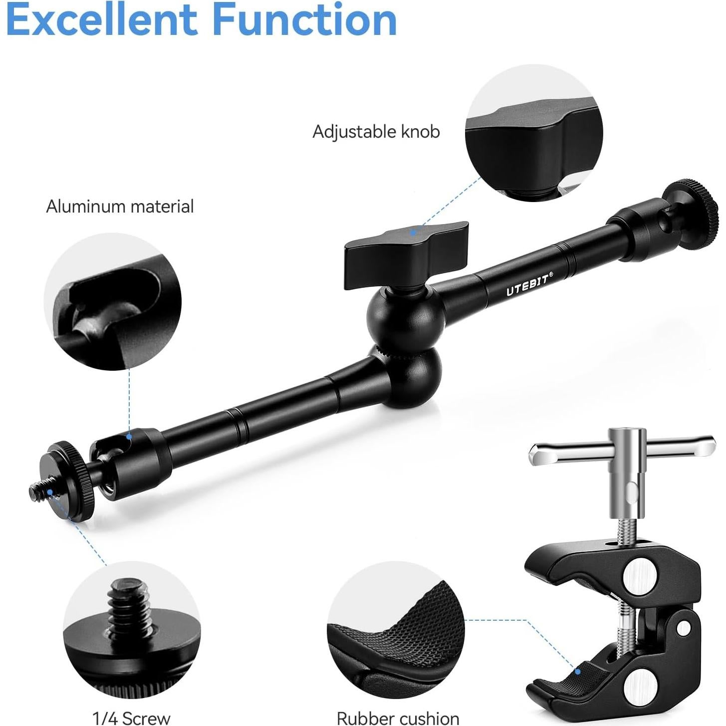 Brazo Mágico Articulado UTEBIT 11" con Abrazadera 15mm