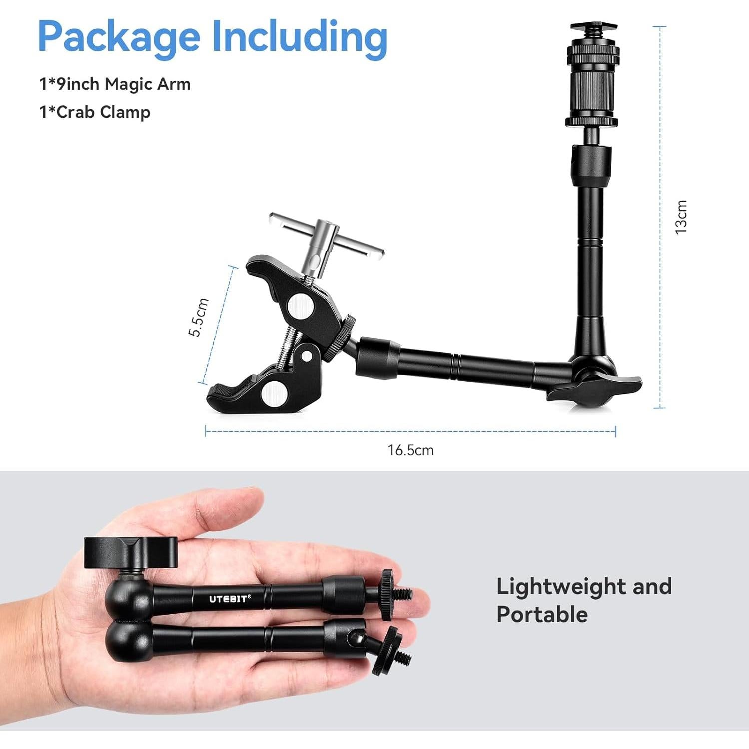 Brazo Mágico Articulado UTEBIT 11" con Abrazadera 15mm