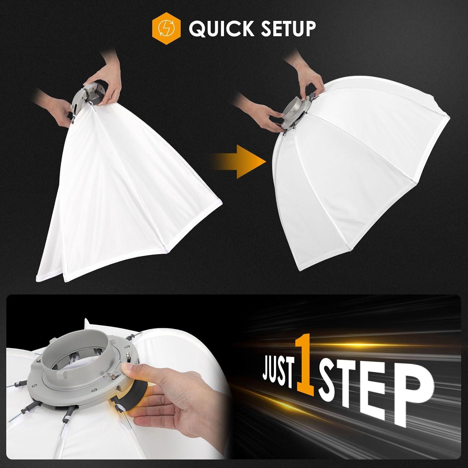 Softbox Invertido TARION 65cm con Montura Bowens y Bolsa