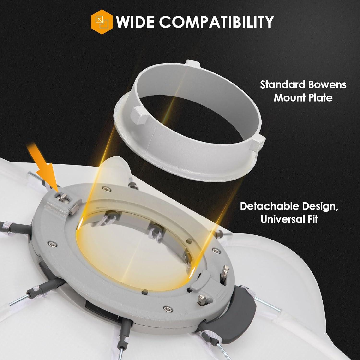 Softbox Invertido TARION 65cm con Montura Bowens y Bolsa