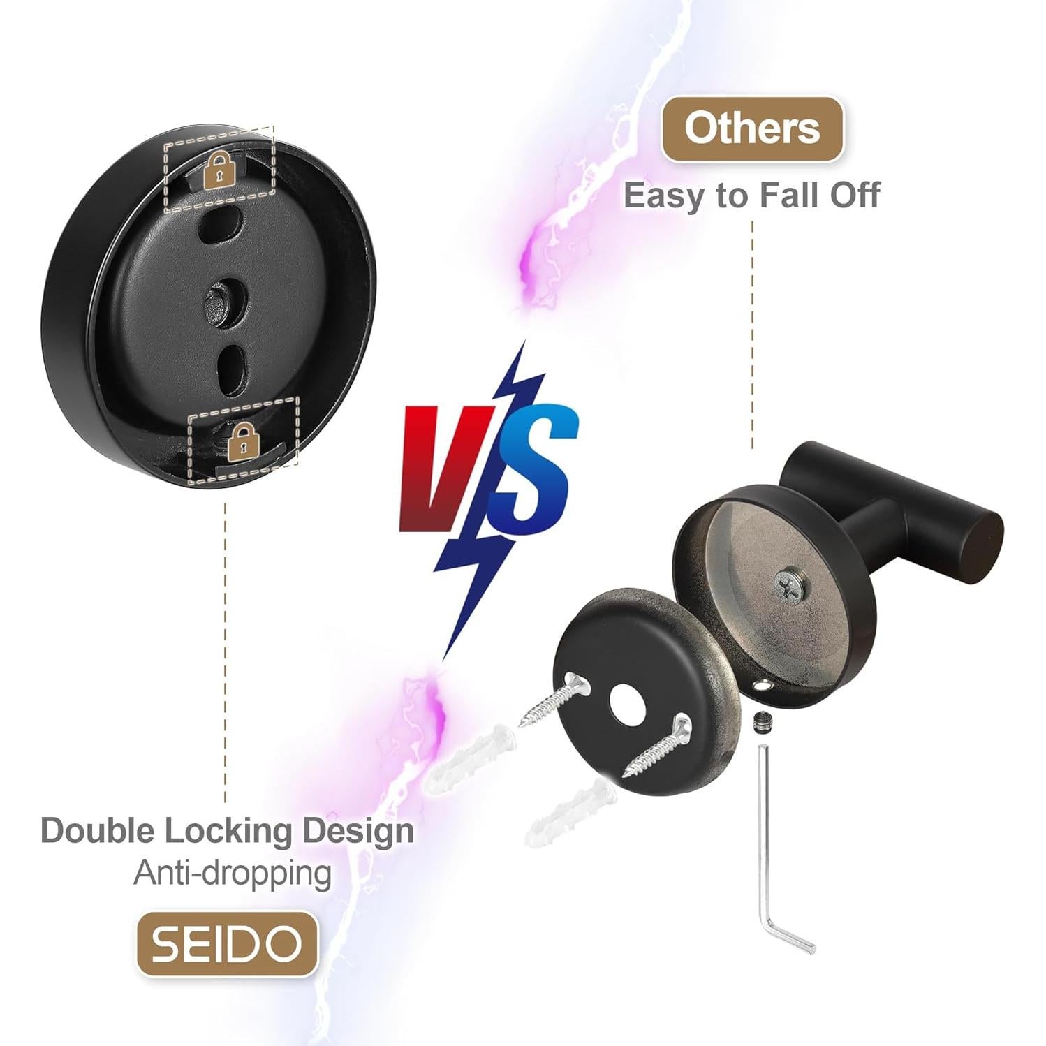 Soporte para Toallas SEIDO 60 cm Acero Inoxidable Negro