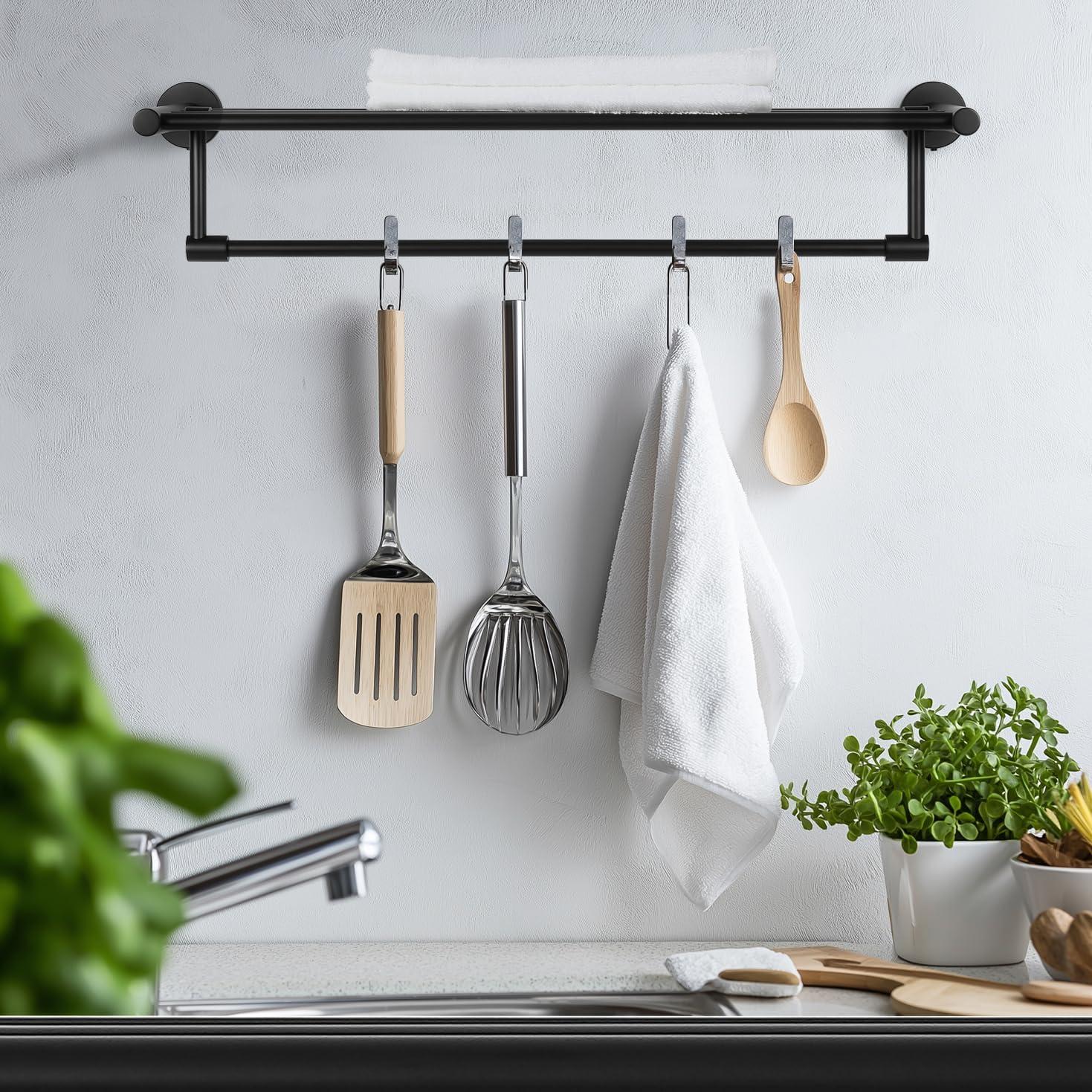 Soporte para Toallas SEIDO 60 cm Acero Inoxidable Negro