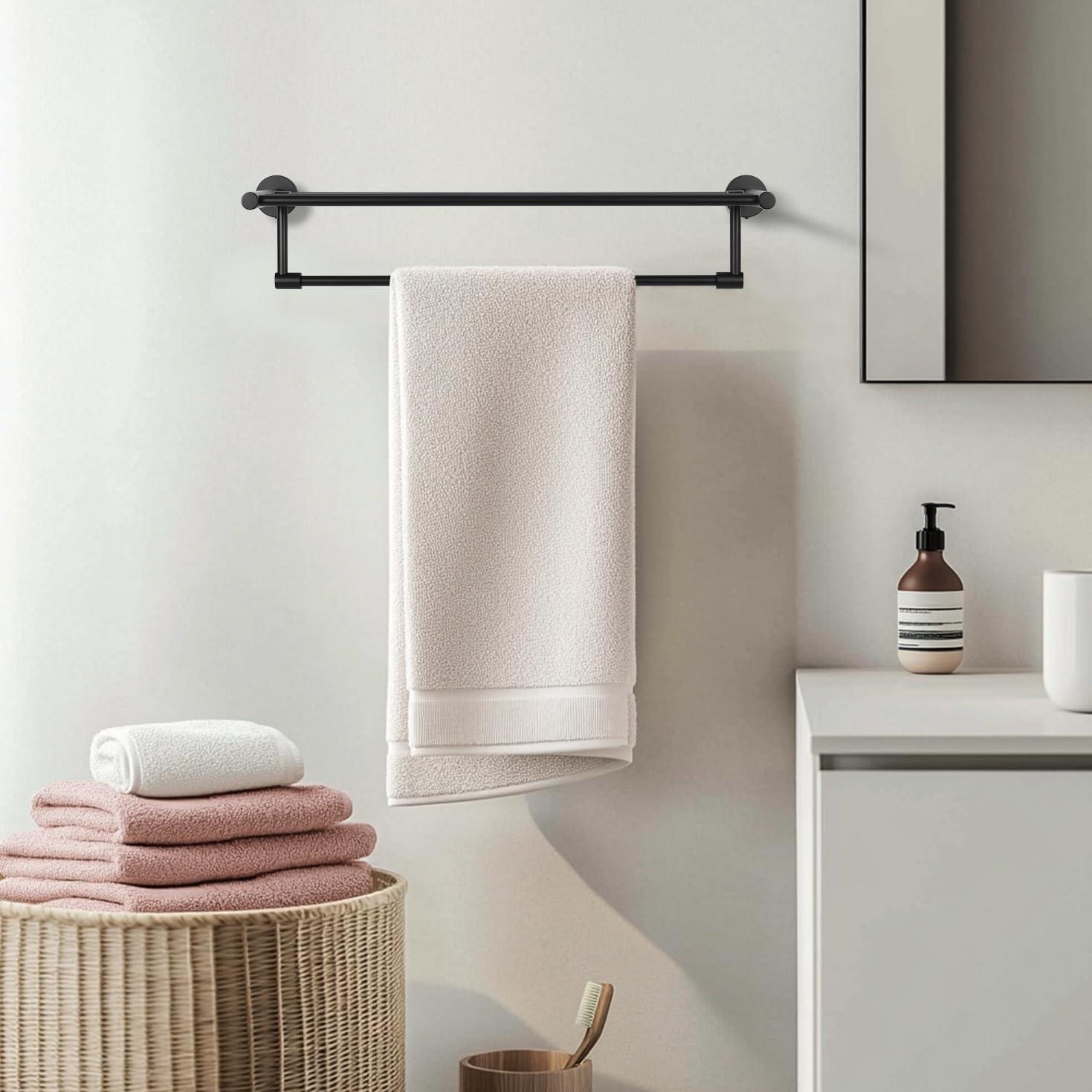 Soporte para Toallas SEIDO 60 cm Acero Inoxidable Negro