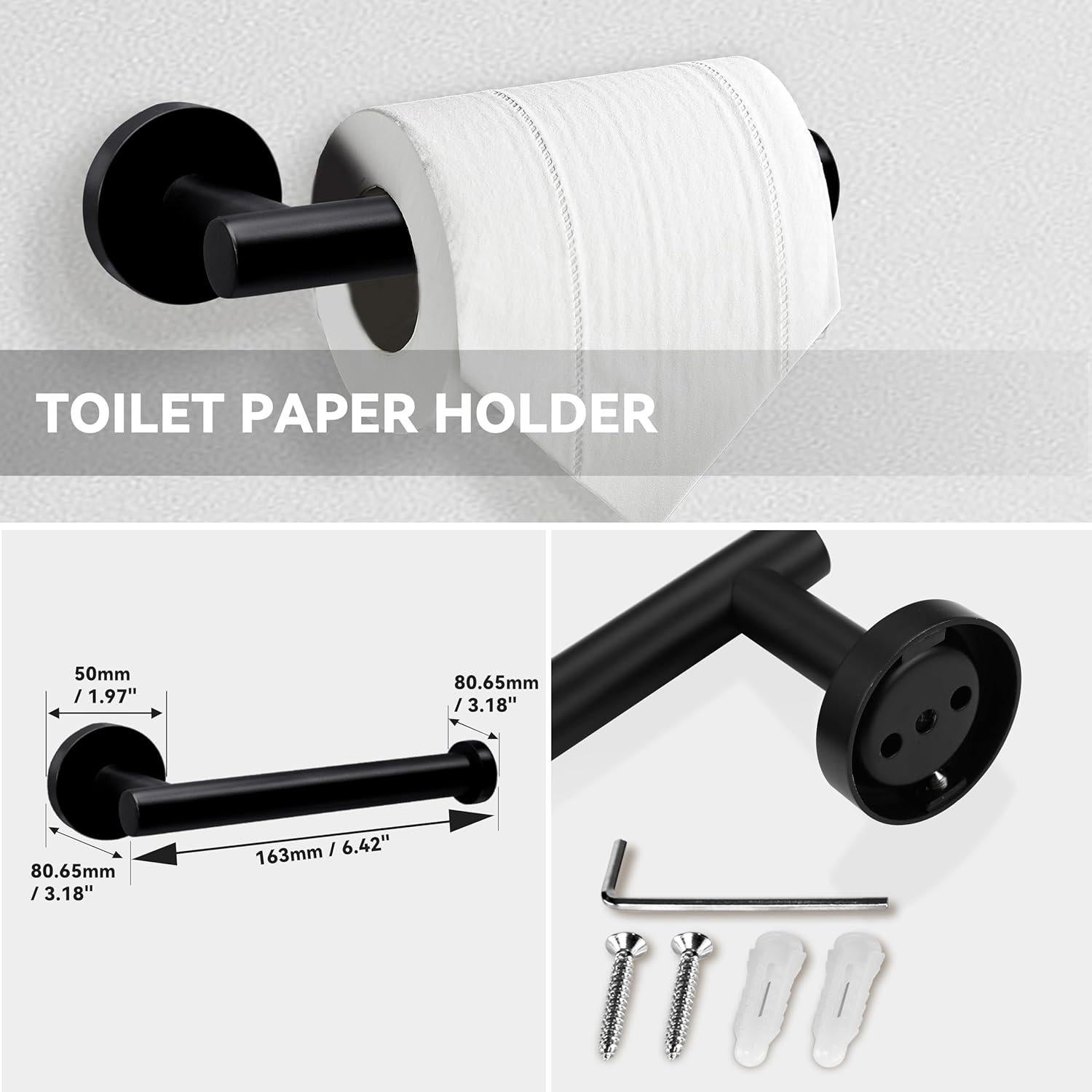 Soporte para Toallas SEIDO 60 cm Acero Inoxidable Negro