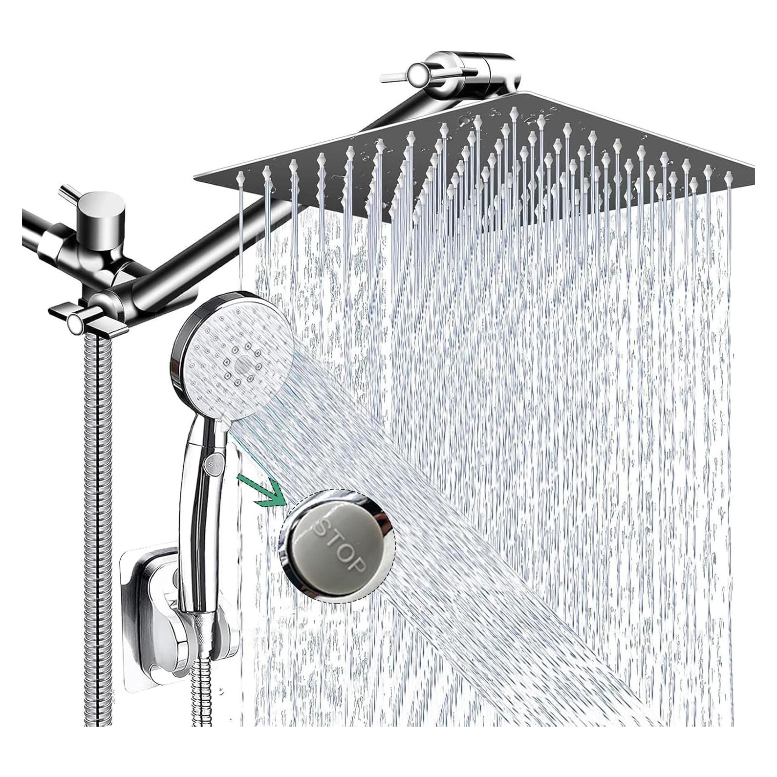 Cabezal de Ducha de Lluvia 10" Bellearly Cromo 4 Modos