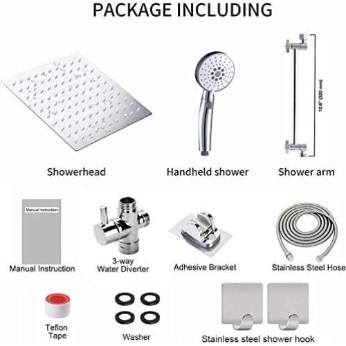 Cabezal de Ducha de Lluvia 10" Bellearly Cromo 4 Modos