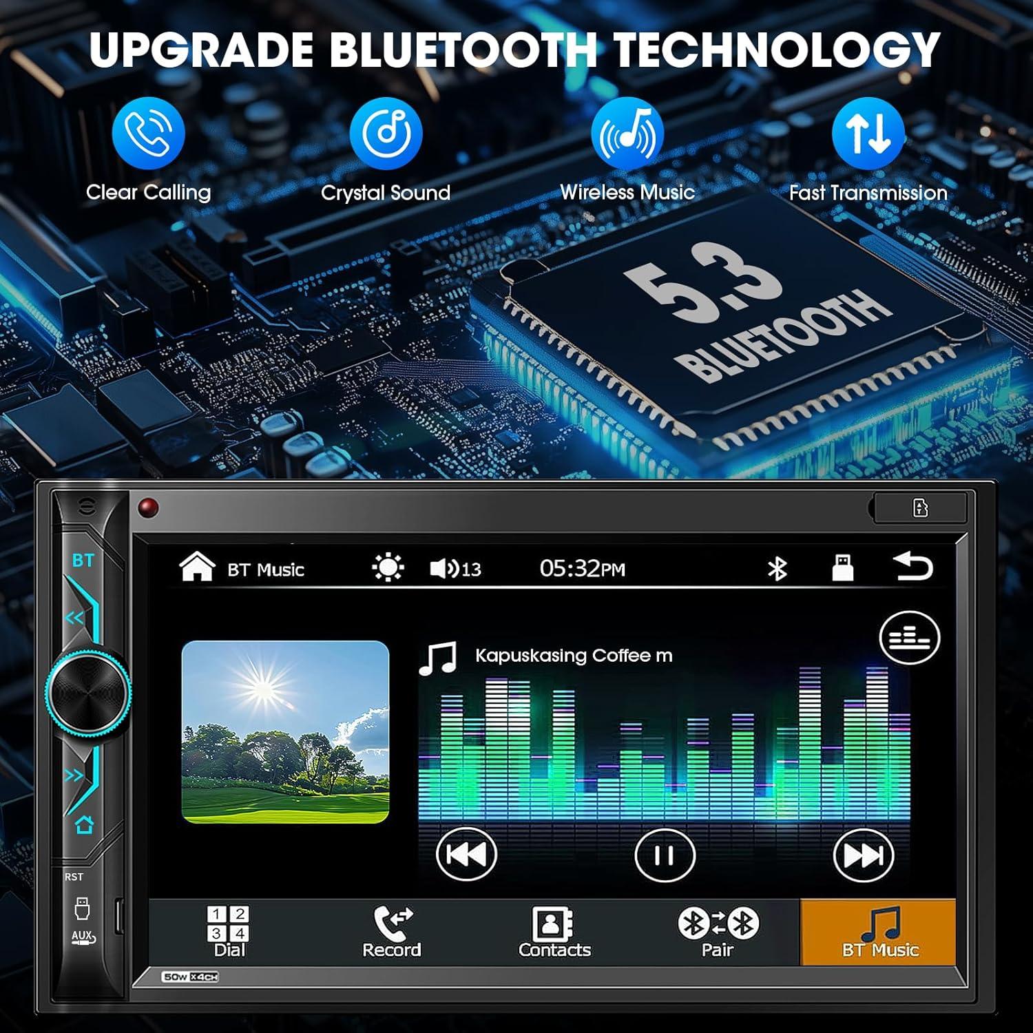 Receptor Estéreo Doble Din aboutBit CA-70BT 7" Bluetooth