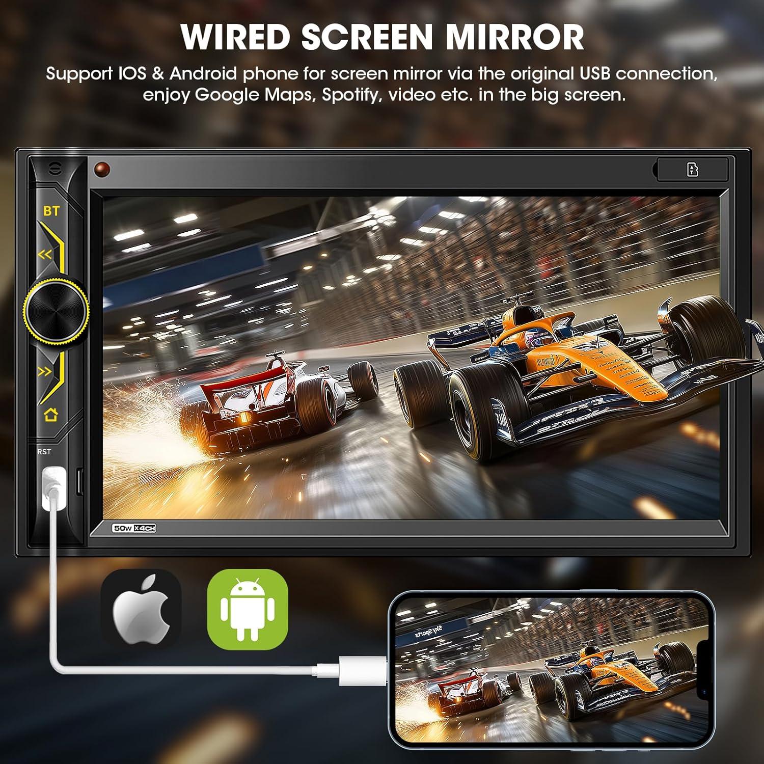 Receptor Estéreo Doble Din aboutBit CA-70BT 7" Bluetooth