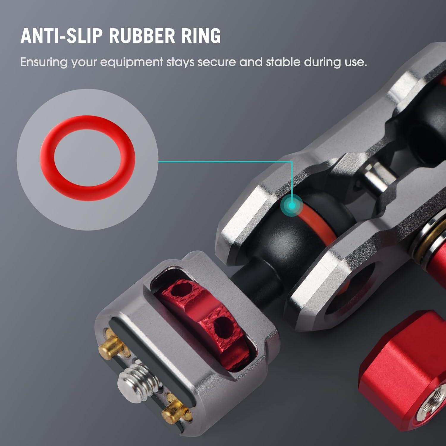 Came-TV Camera Magic Arm with 360° Dual Ball Head & 1/4" Screws & Anti-Twist Pins, Aluminum Magic Arm Camera Mount Articulating Arm Field Monitor Mount for LED Light/Mic/Camera Cage/Tripod (61014)