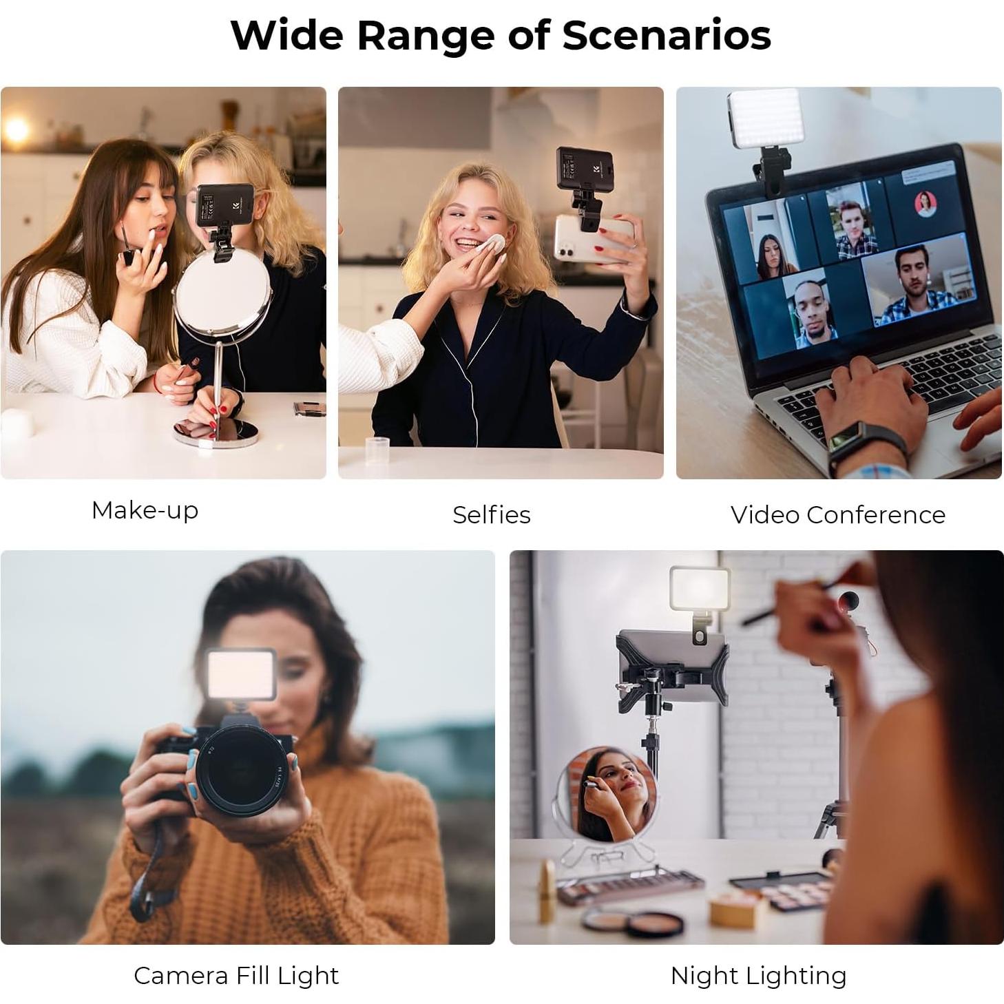 K&F Concept Luz de Video LED Portátil 2000mAh CRI 95+