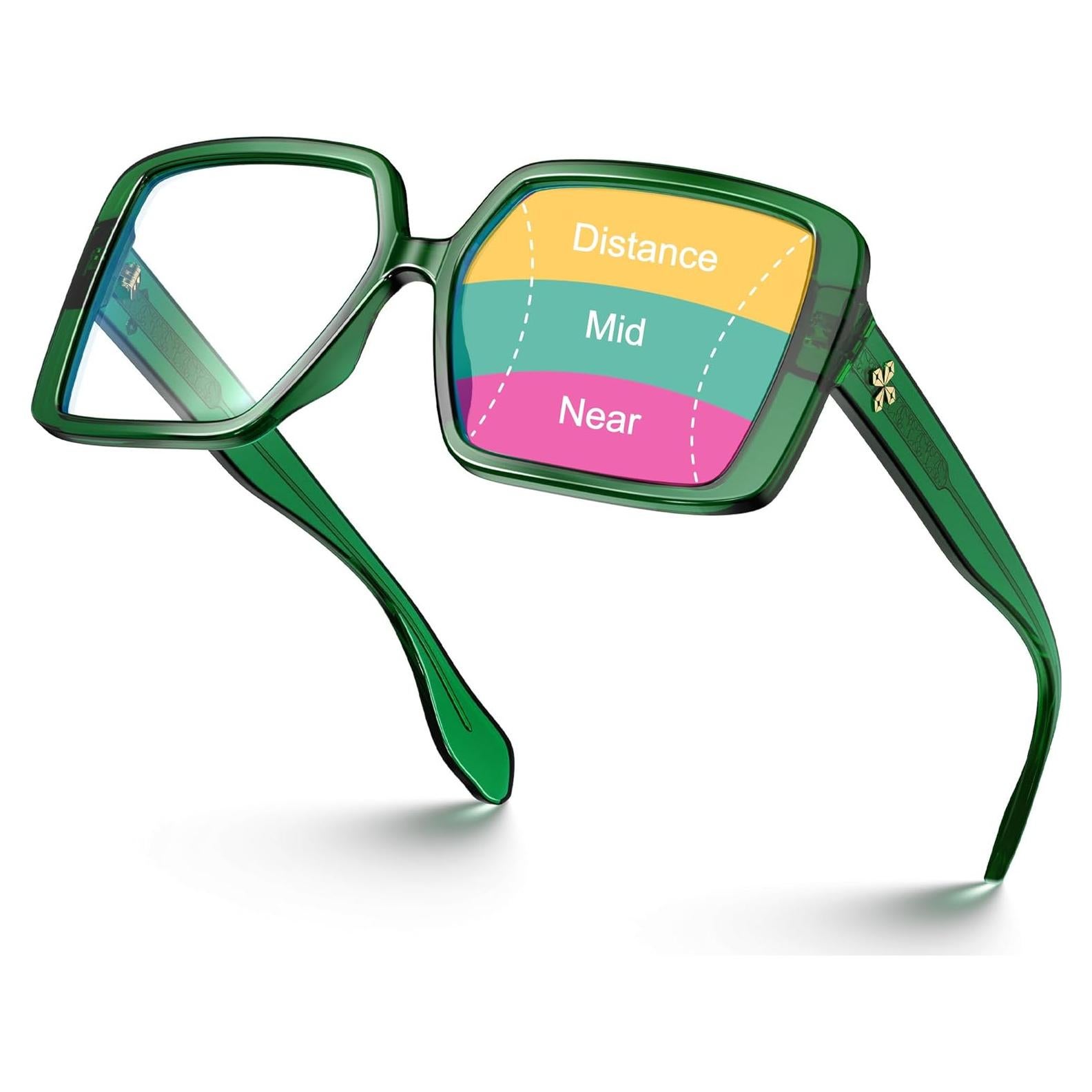 Gafas Progresivas VISOONE Verde Albahaca 2.5x Anti Luz Azul