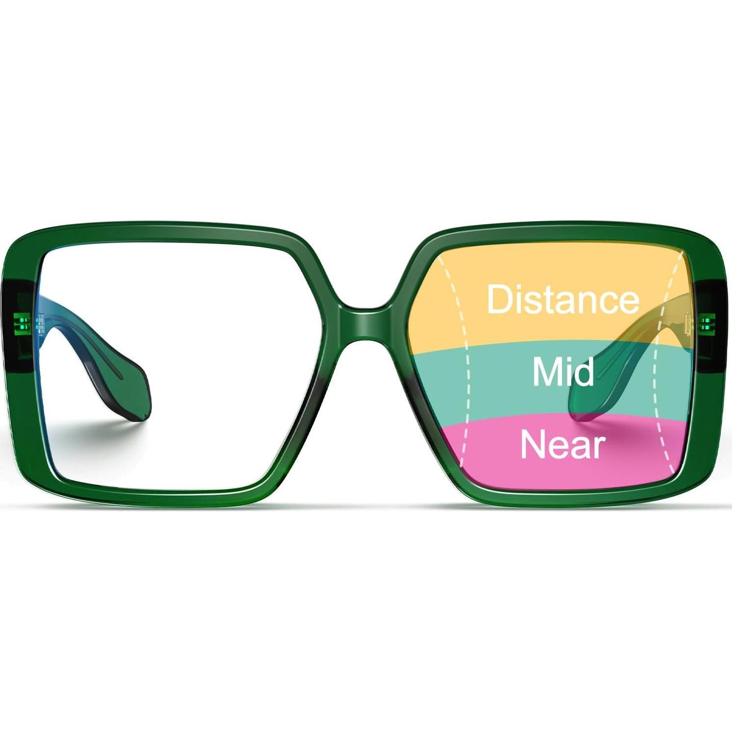 Gafas Progresivas VISOONE Verde Albahaca 2.5x Anti Luz Azul