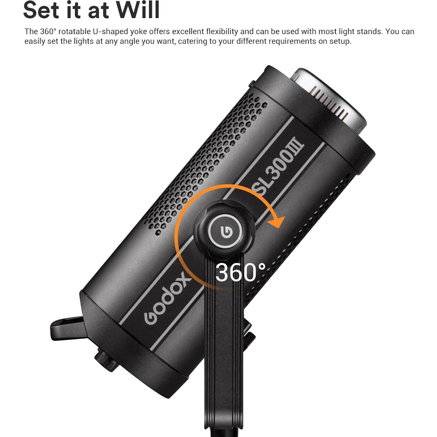 Luz LED Godox SL300III 330W Ultra Silenciosa con Control Remoto