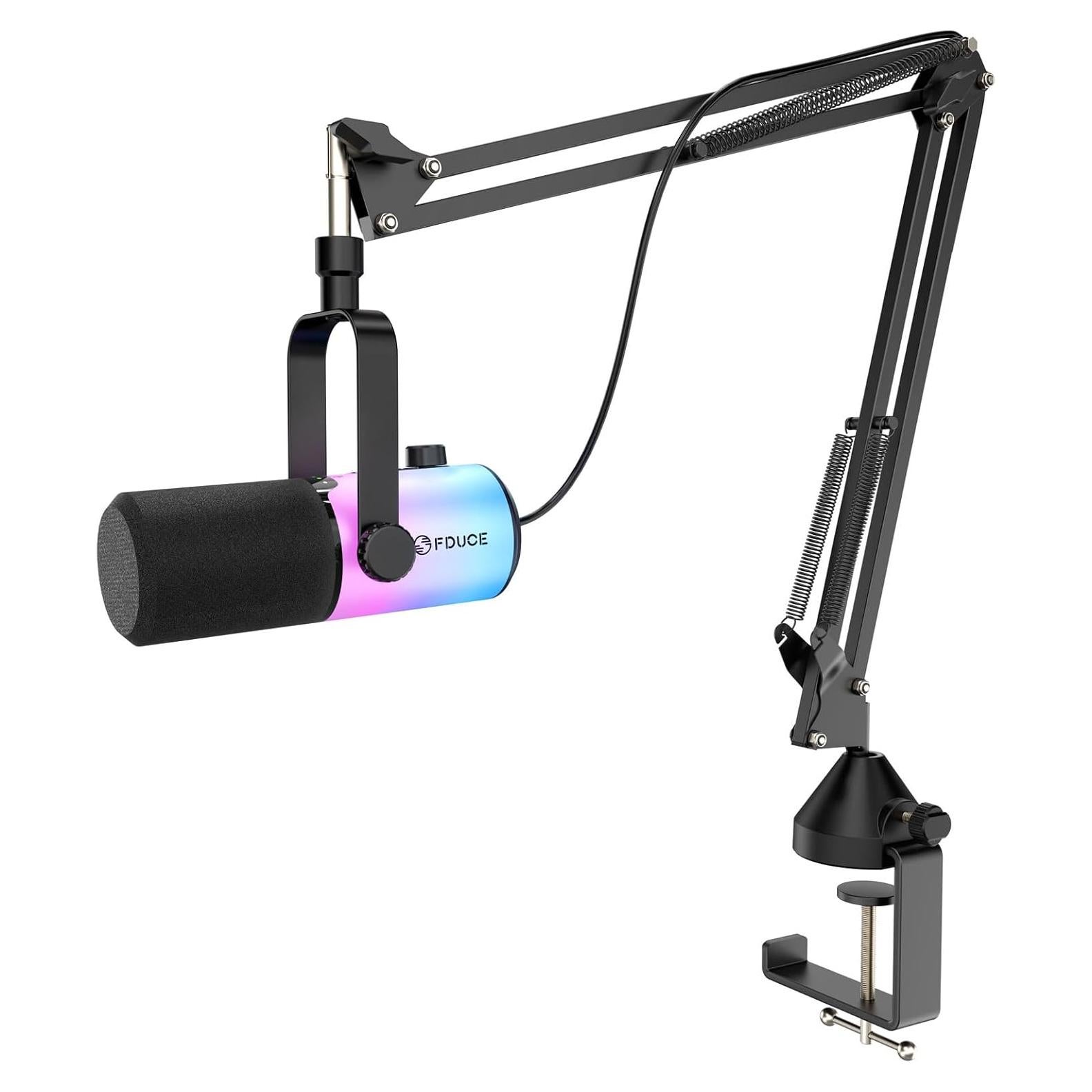 Micrófono Dinámico FDUCE D20+ USB/XLR con Soporte y RGB