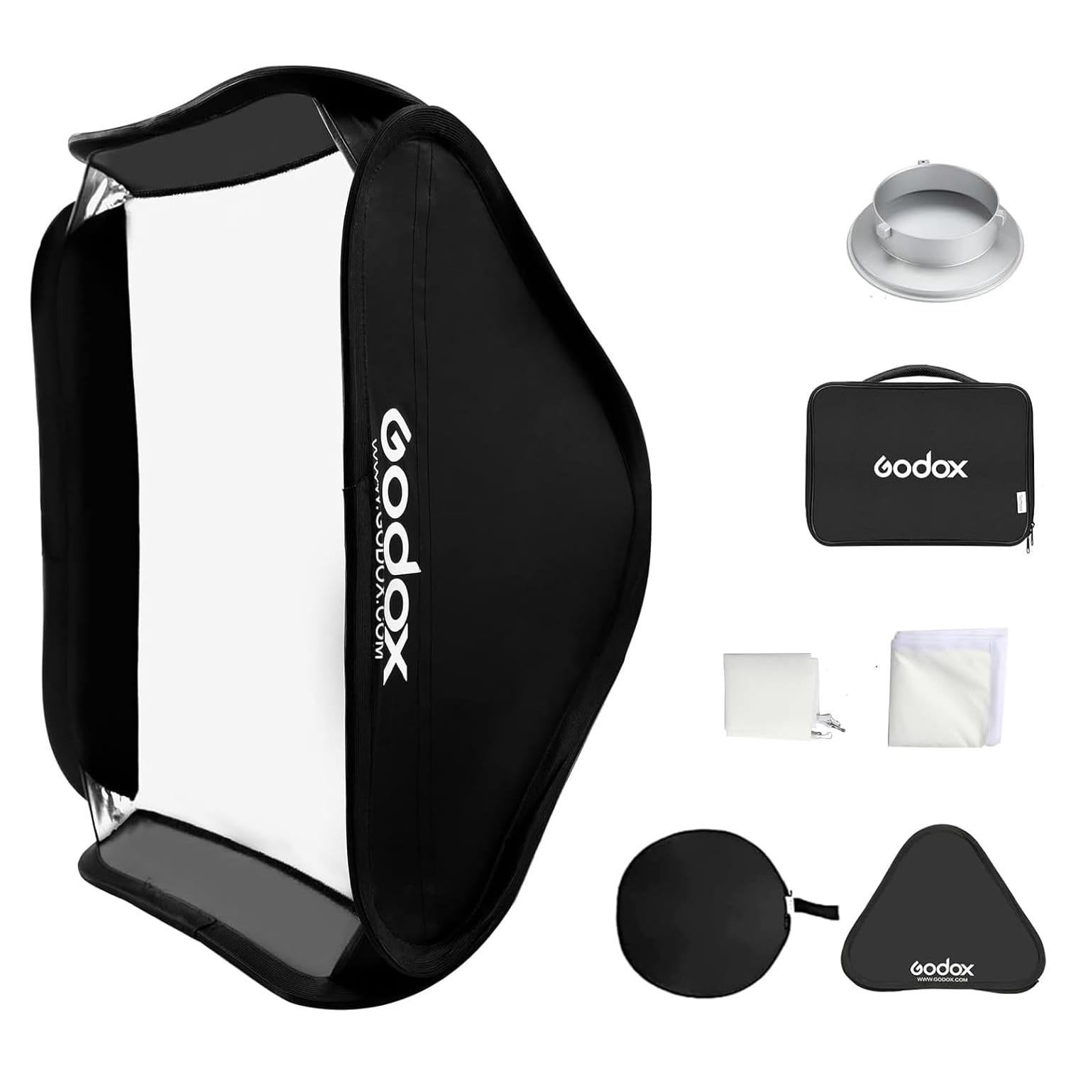 Kit Softbox Godox 80x80cm con Soporte Bowens y Estuche