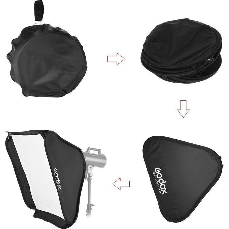 Kit Softbox Godox 80x80cm con Soporte Bowens y Estuche
