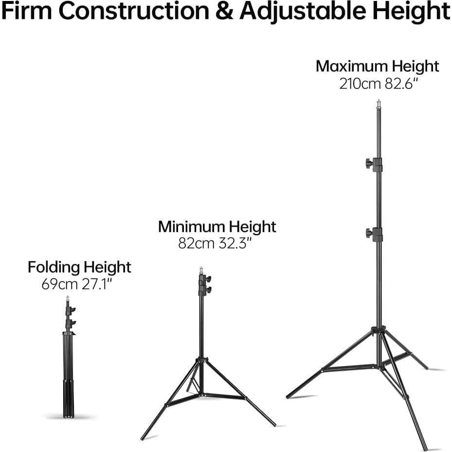 Soporte de Luz JINBEI 200cm Plegable Metal 4Kg Capacidad