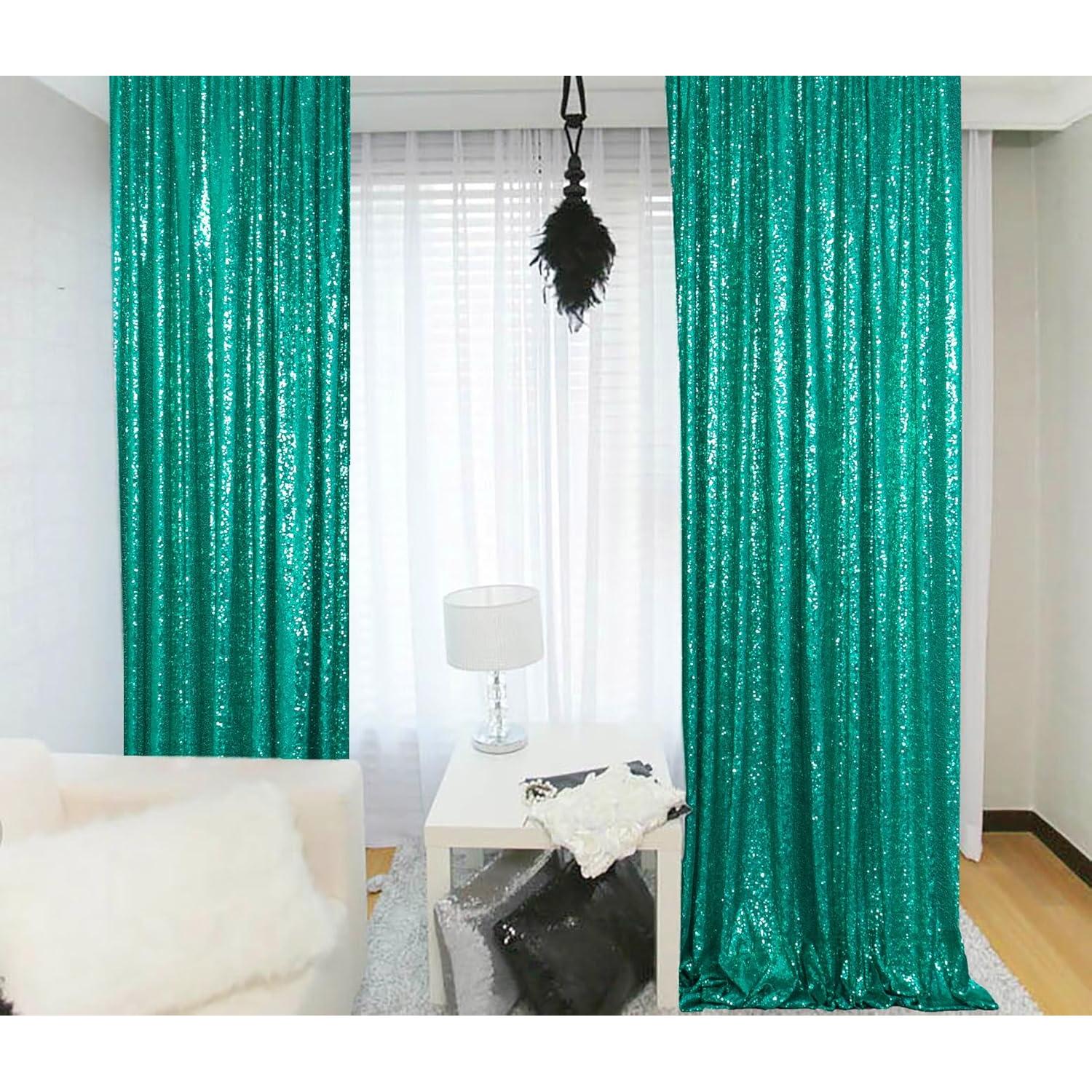 Fondo de Lentejuelas Verdes y Rojas ShinyBeauty 4 Paneles 2x2.44m