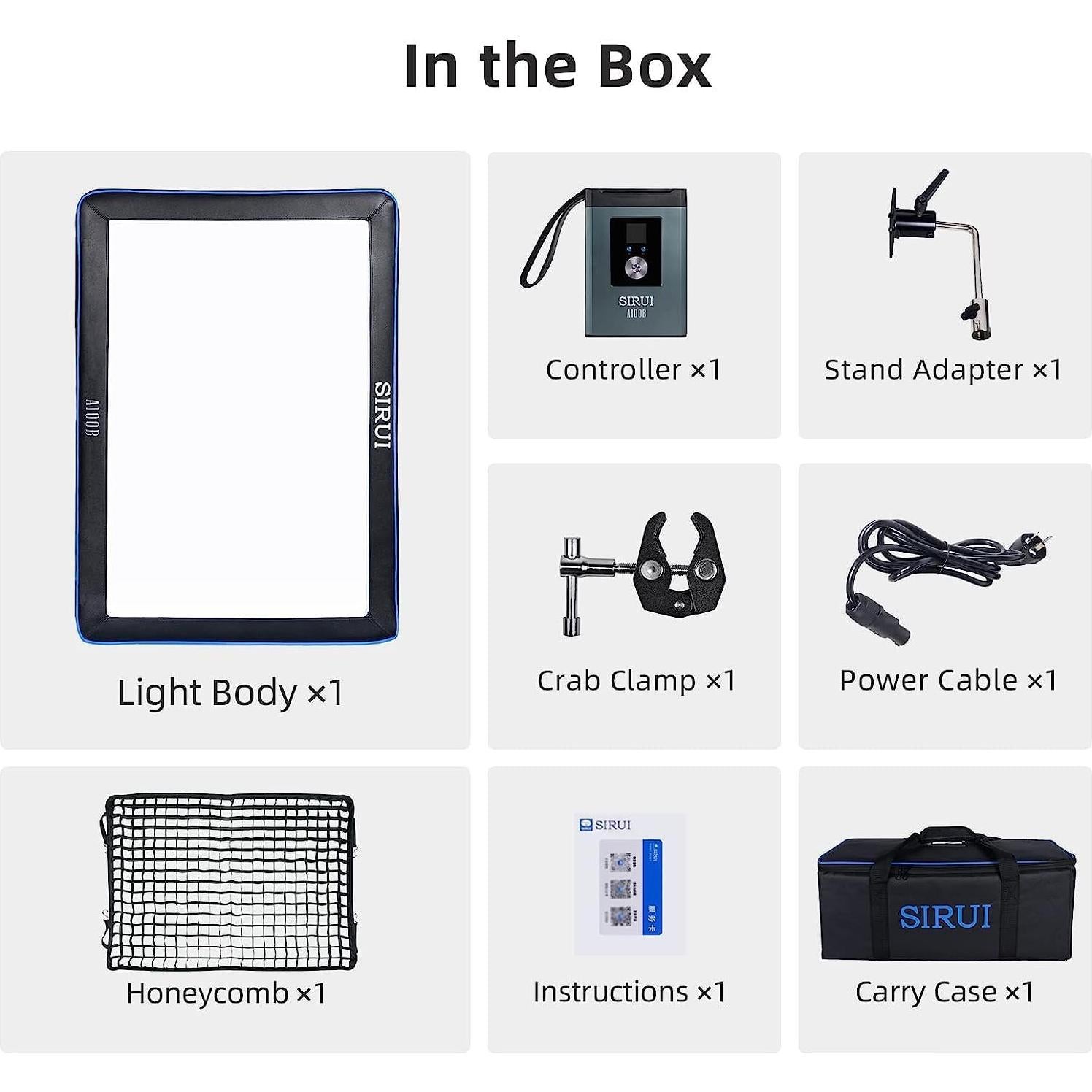 Luz de Video LED SIRUI A100B Bi-Color 100W Softbox 2800-8500K