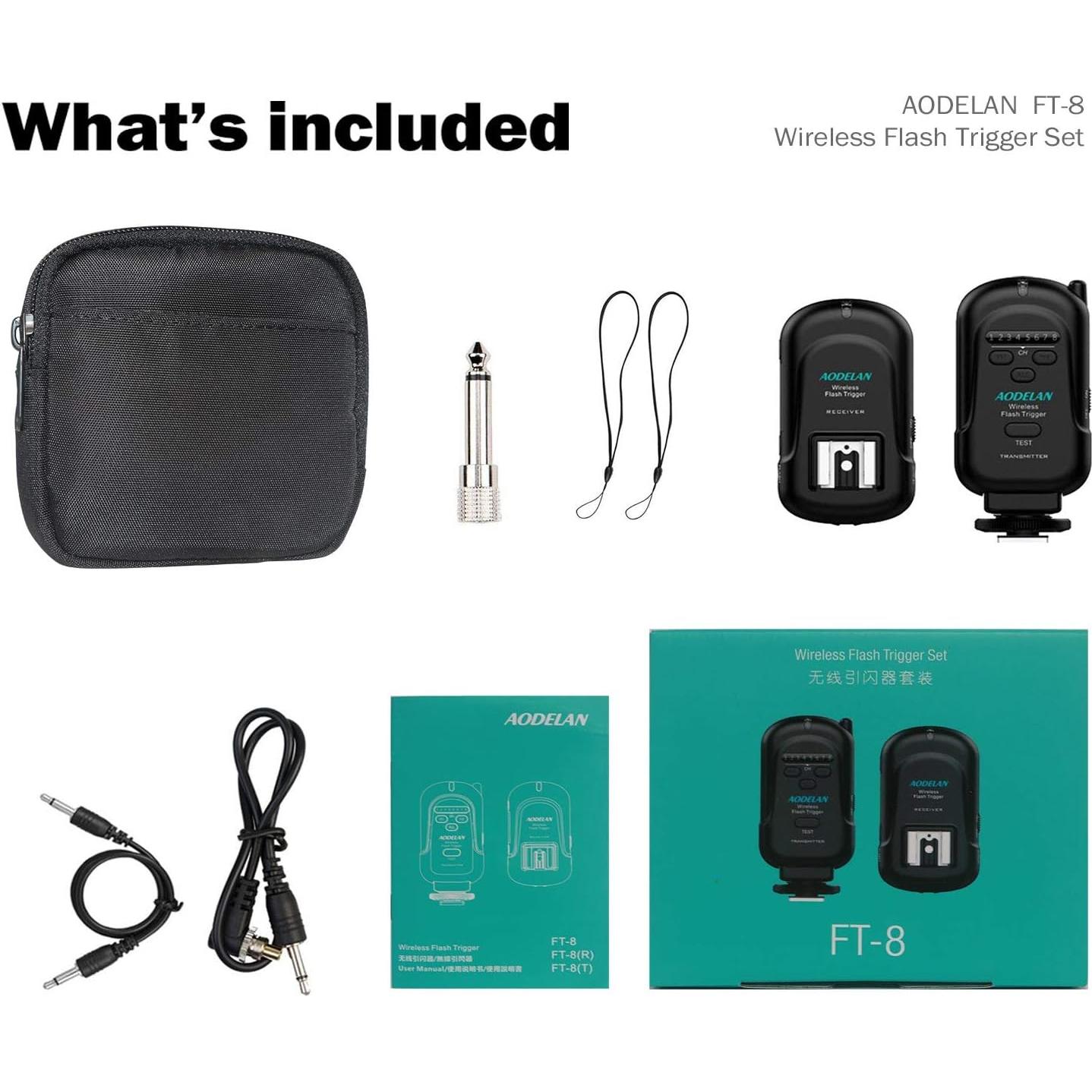 Conjunto de Disparador de Flash Inalámbrico AODELAN FT-8