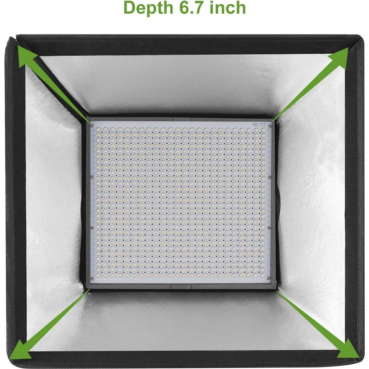 GVM Foldable Softbox Diffuser with Grid Beehive for GVM 50RS 672S MB832 520LS 520S 1200D Series LED Panel Lights, Video Lights, Suitable for Portrait Photography, Video Lighting, 14.9 x 15.7
